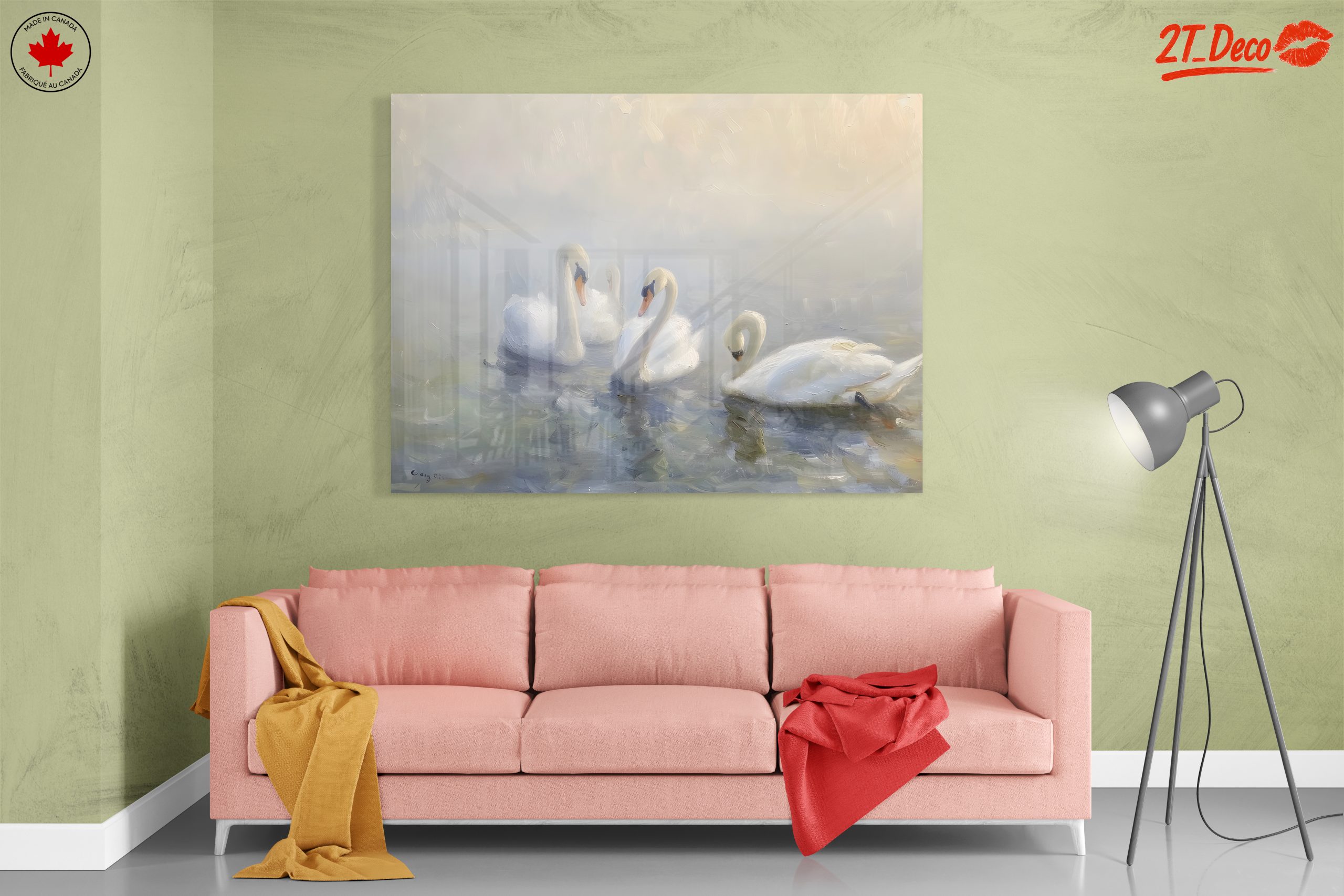 Serene Swans in Misty Water - Image 7