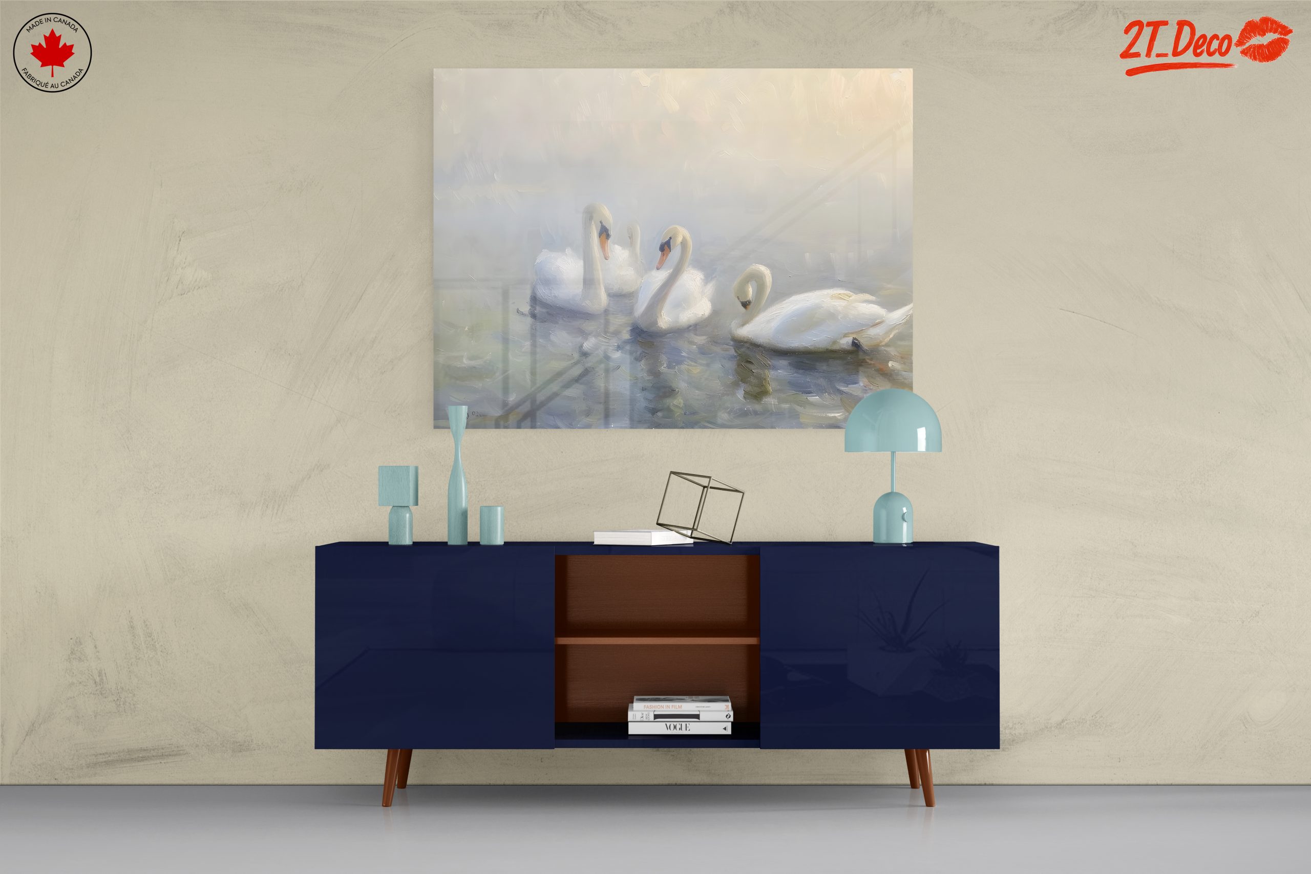 Serene Swans in Misty Water - Image 8