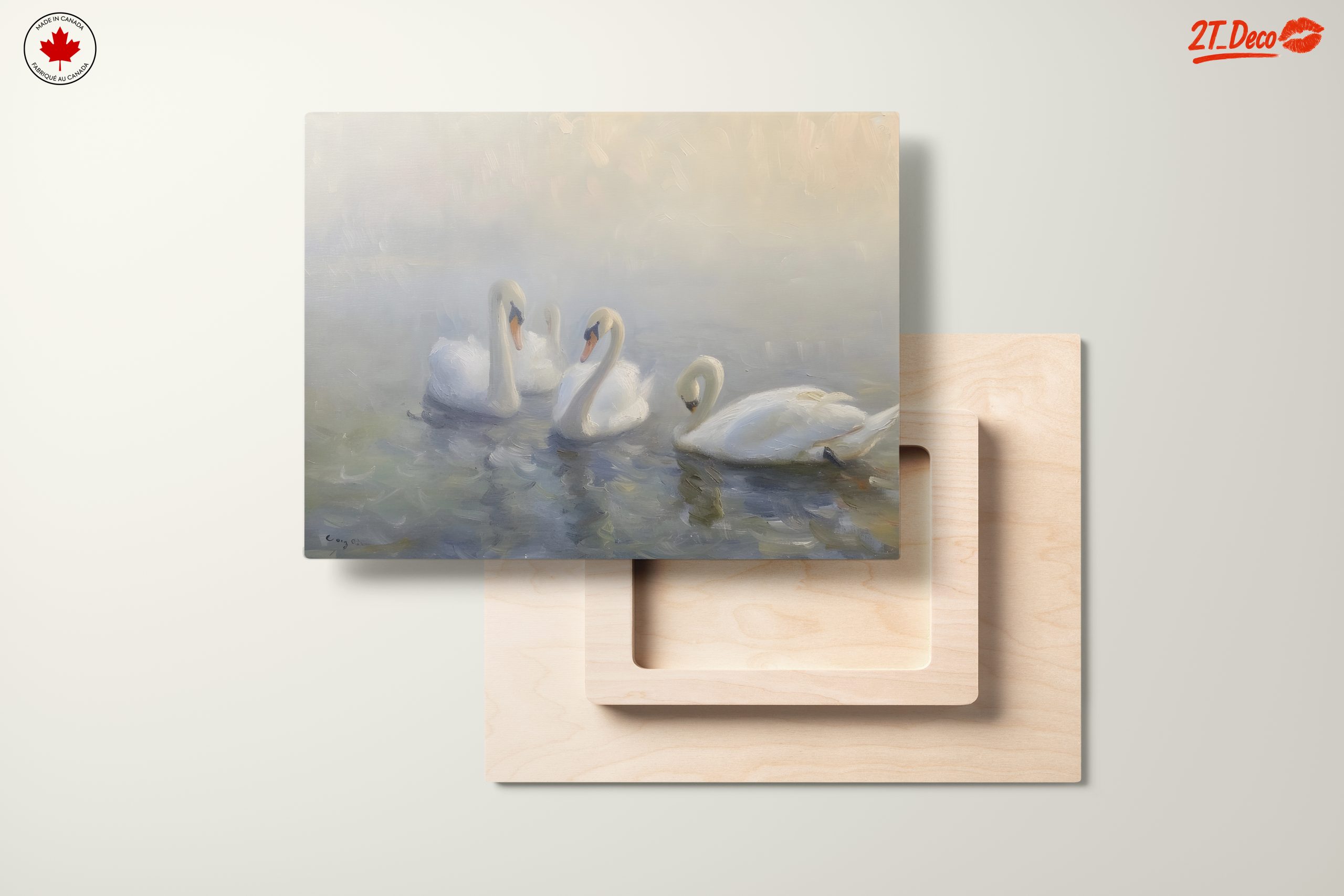 Serene Swans in Misty Water - Image 11