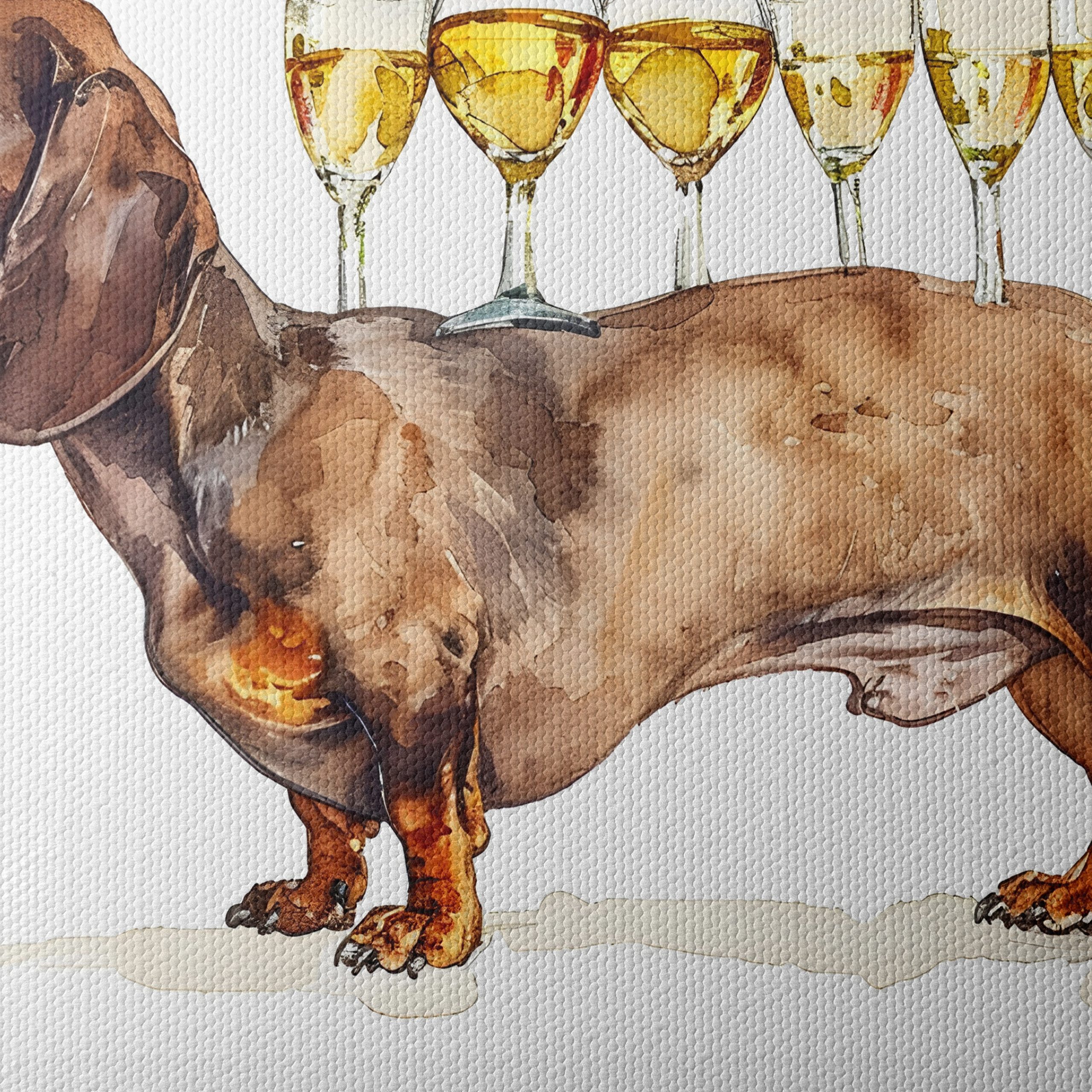 Humorous Dachshund with Wine Glasses - Image 4