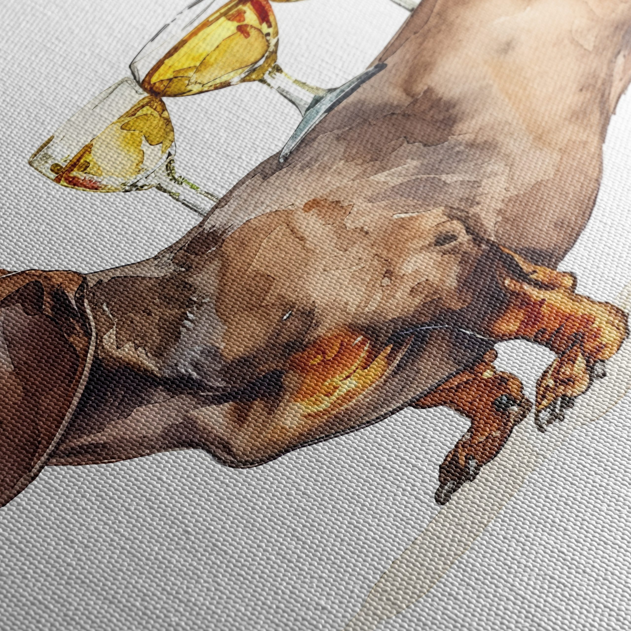 Humorous Dachshund with Wine Glasses - Image 5