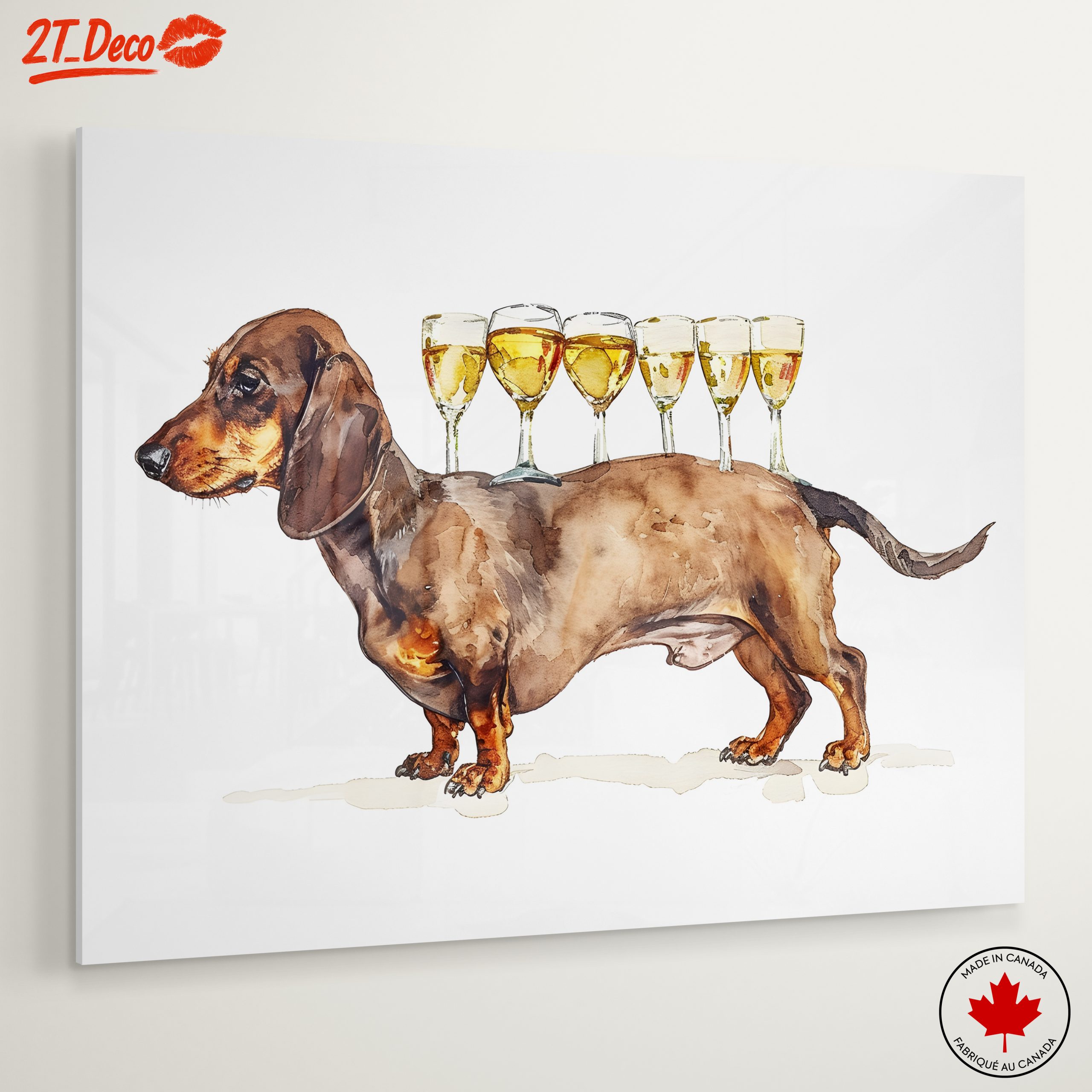 Humorous Dachshund with Wine Glasses - Image 6