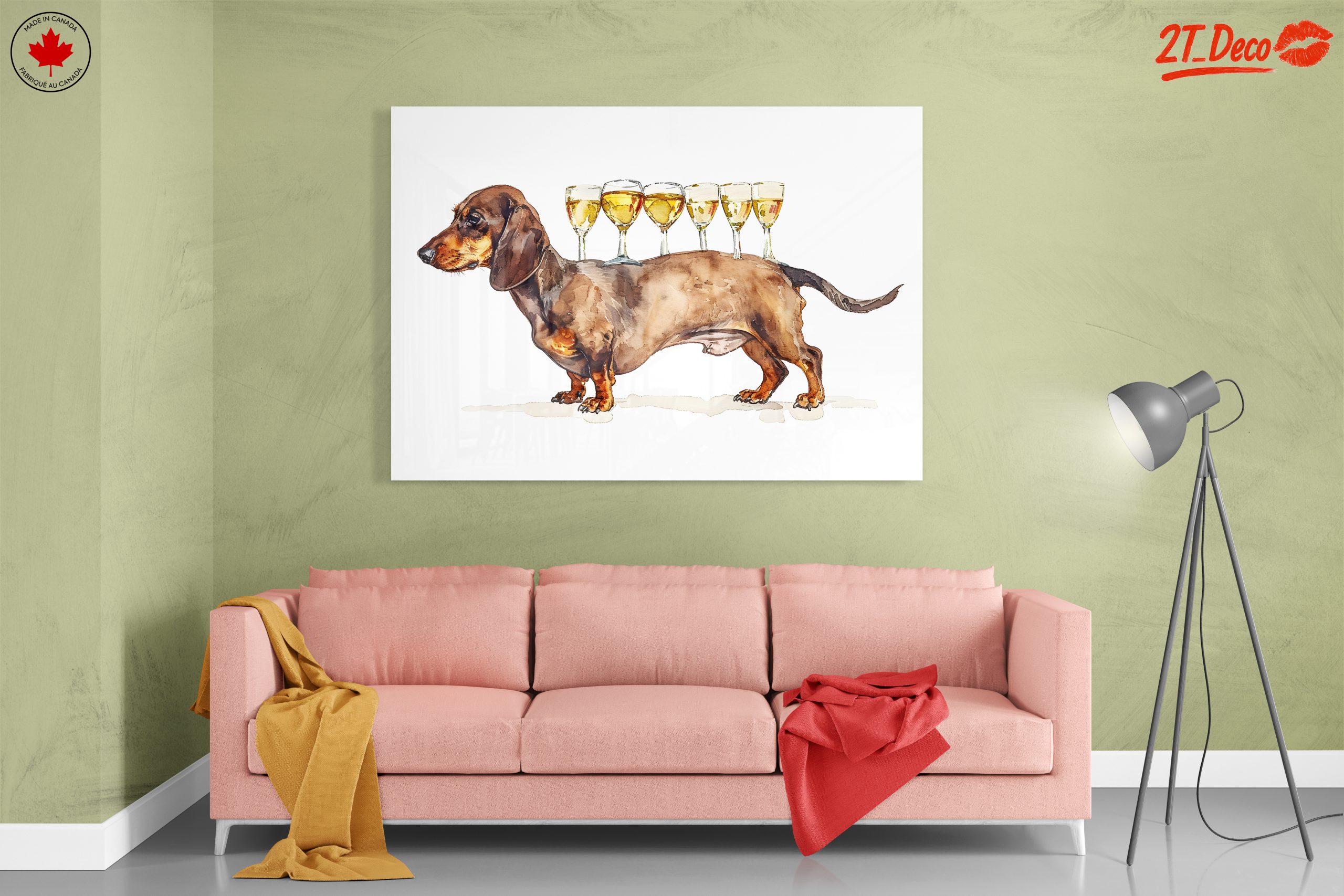 Humorous Dachshund with Wine Glasses - Image 7