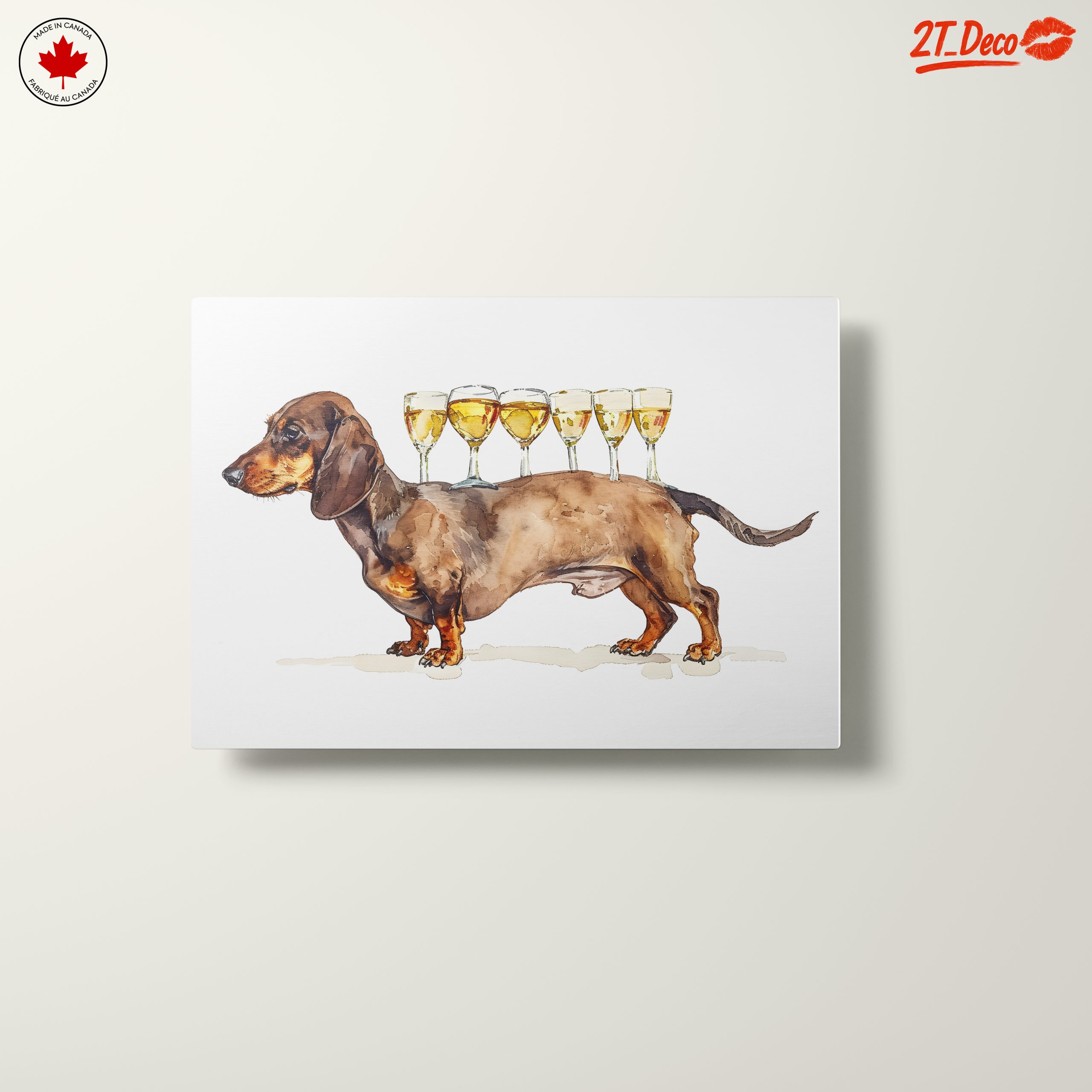 Humorous Dachshund with Wine Glasses - Image 10