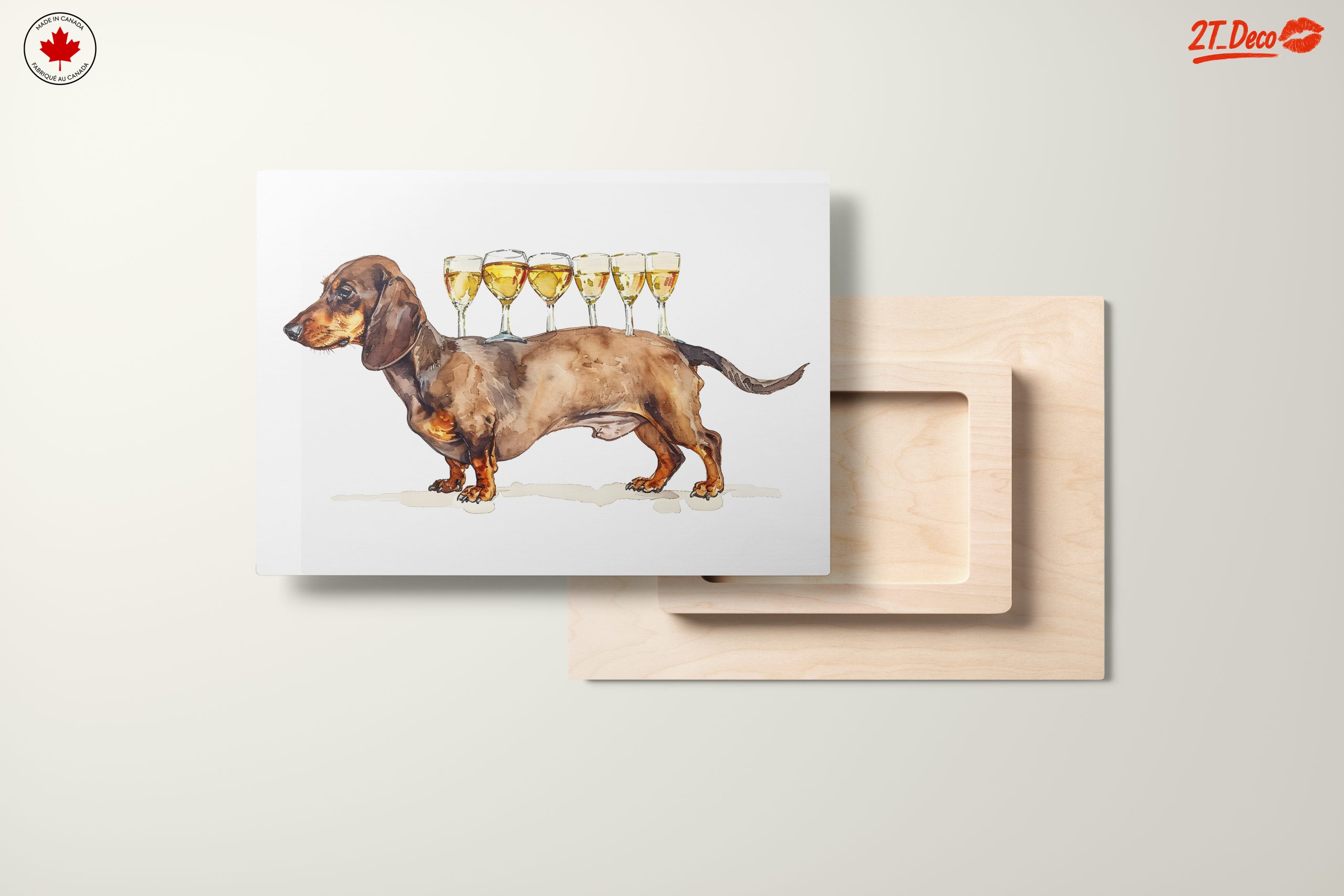 Humorous Dachshund with Wine Glasses - Image 11