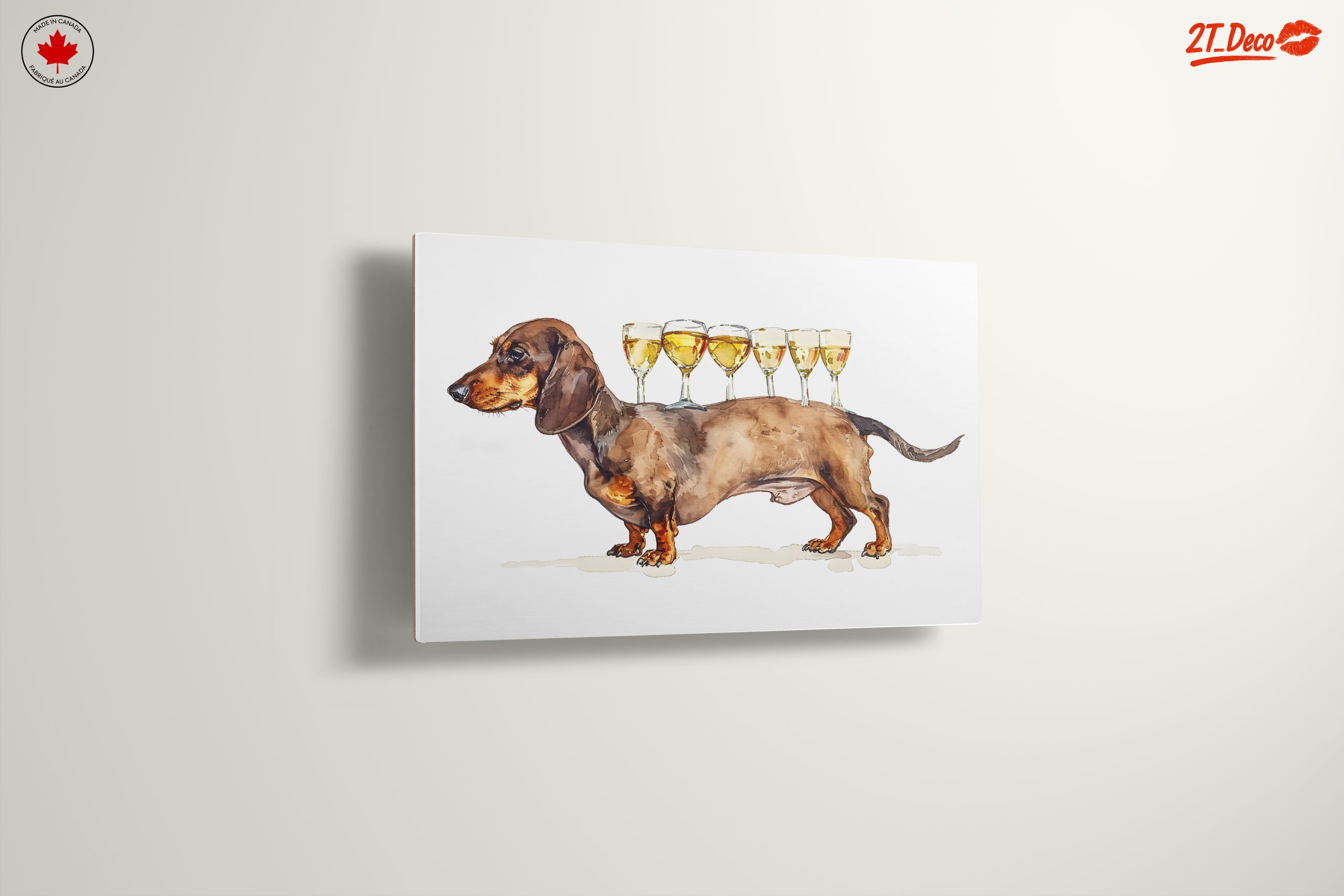 Humorous Dachshund with Wine Glasses - Image 13