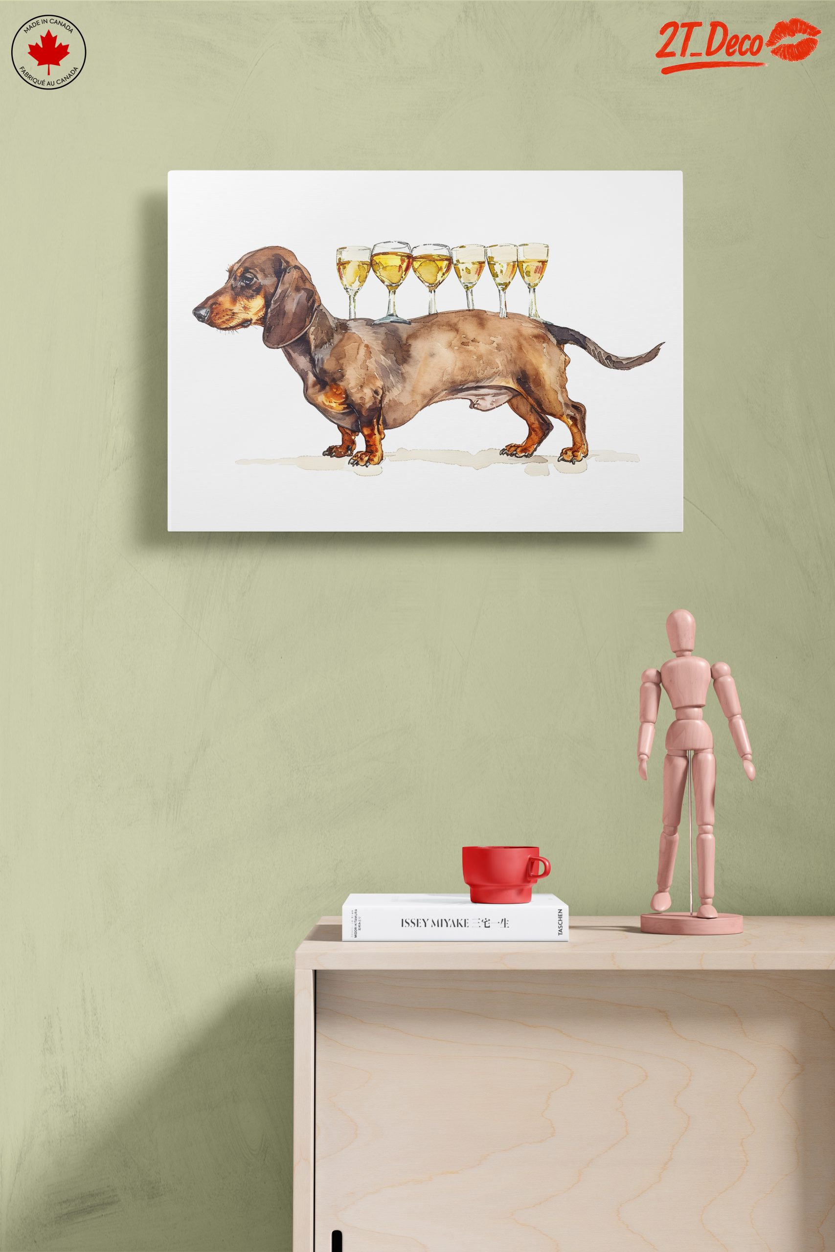 Humorous Dachshund with Wine Glasses - Image 14