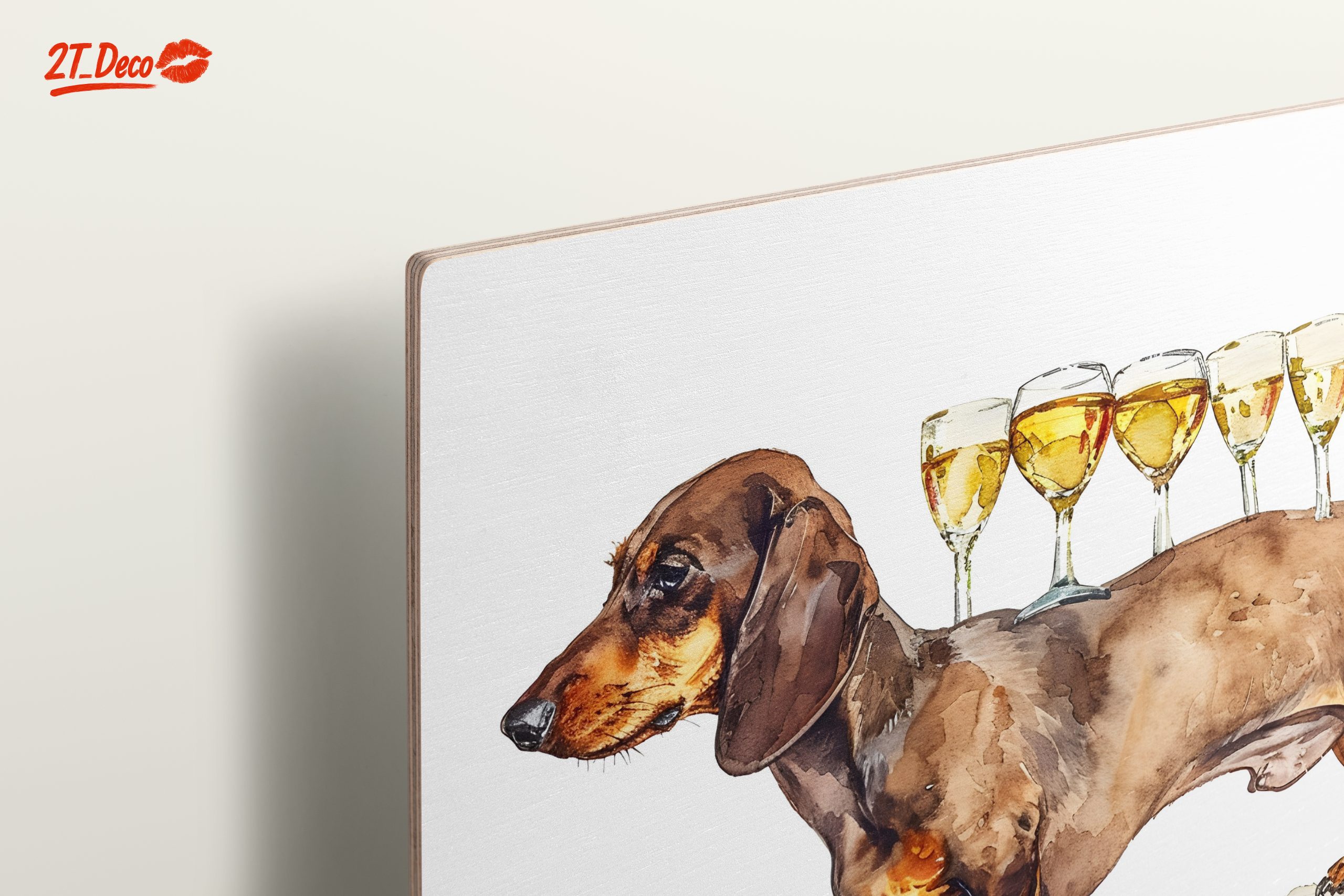 Humorous Dachshund with Wine Glasses - Image 15