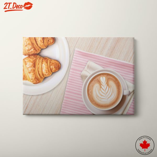 Abstract Representation of Coffee and Croissants