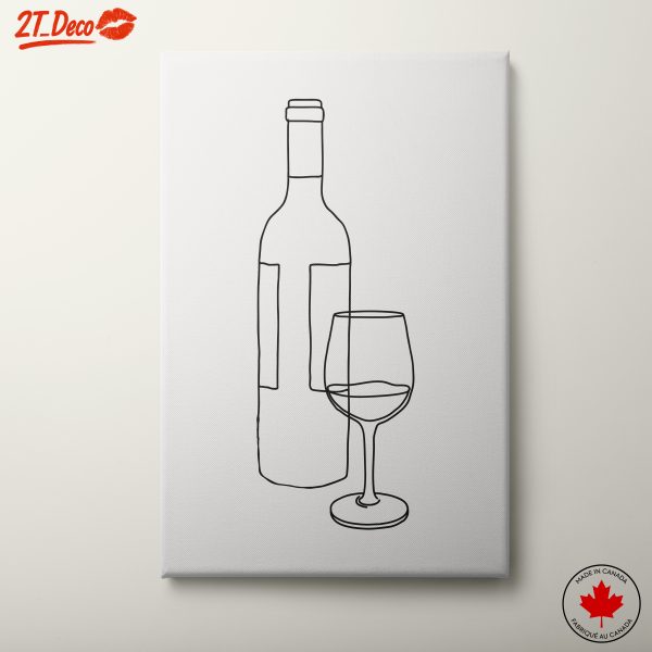 Minimalist Wine Bottle and Glass Art 2