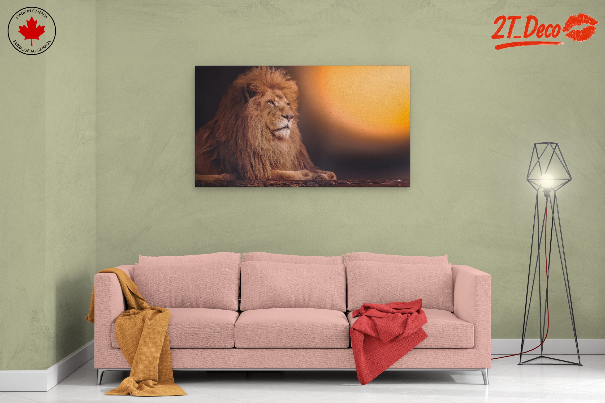 Majestic Lion with Sunset Background - Image 2
