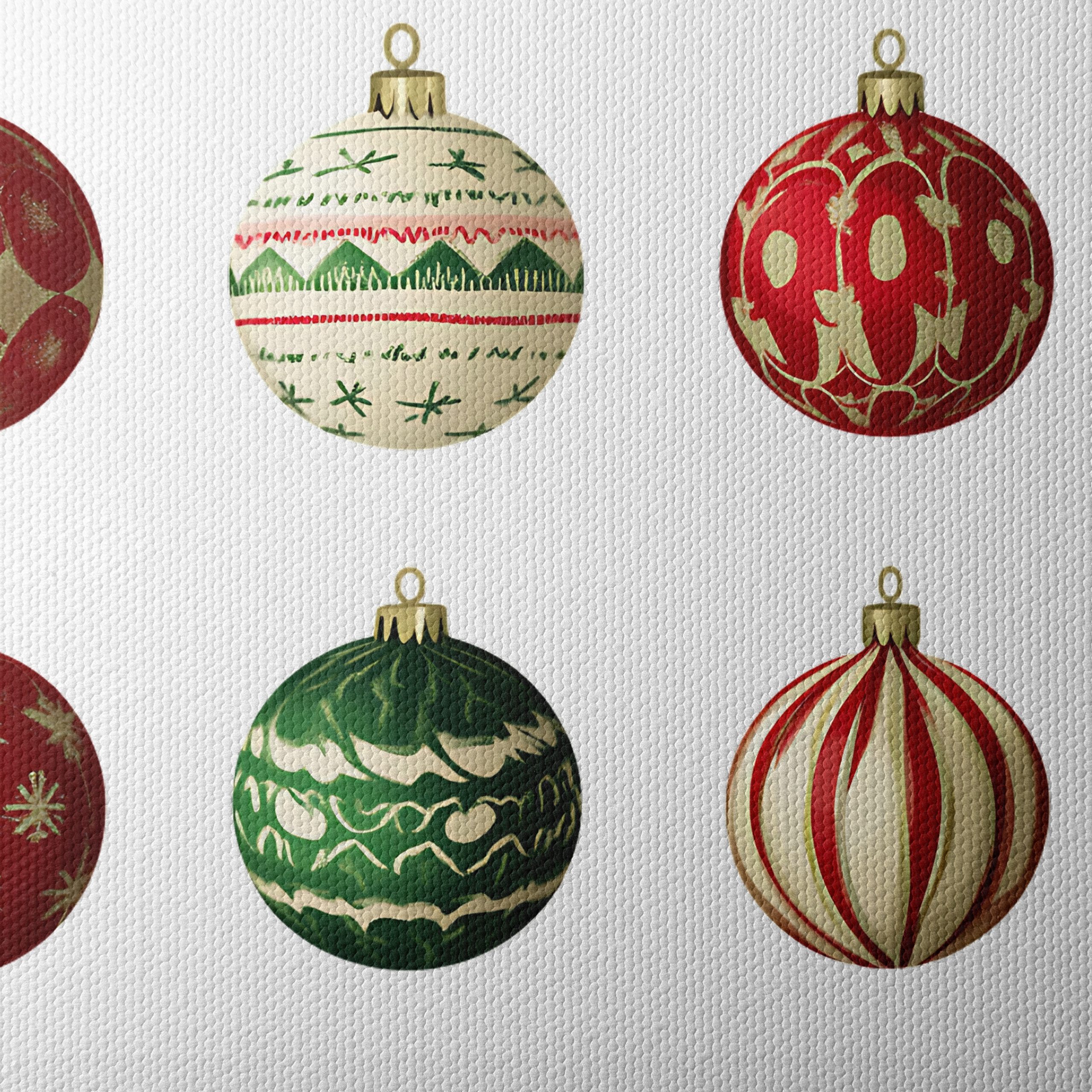 Festive Christmas Ornaments in Red and Green - Image 4