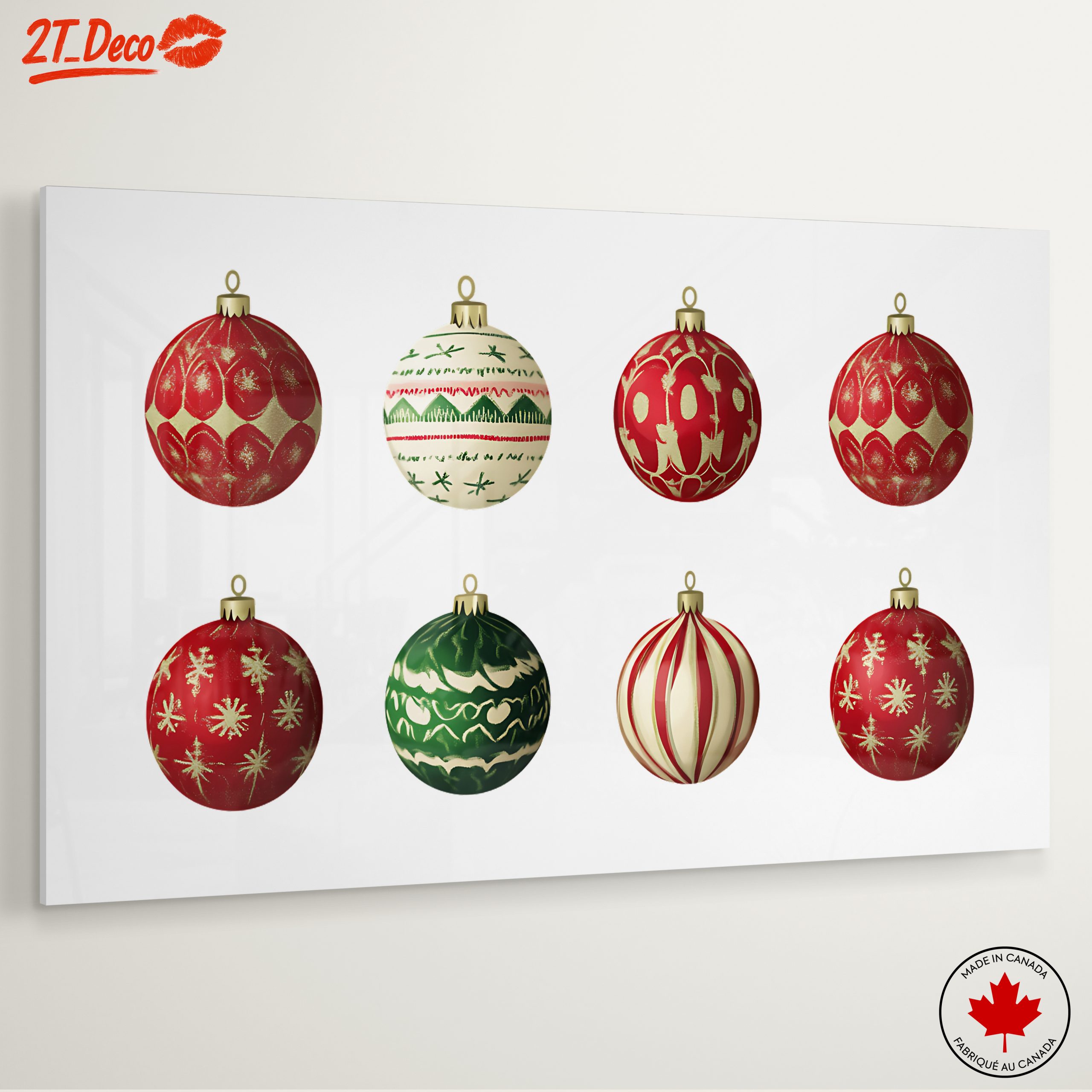 Festive Christmas Ornaments in Red and Green - Image 6