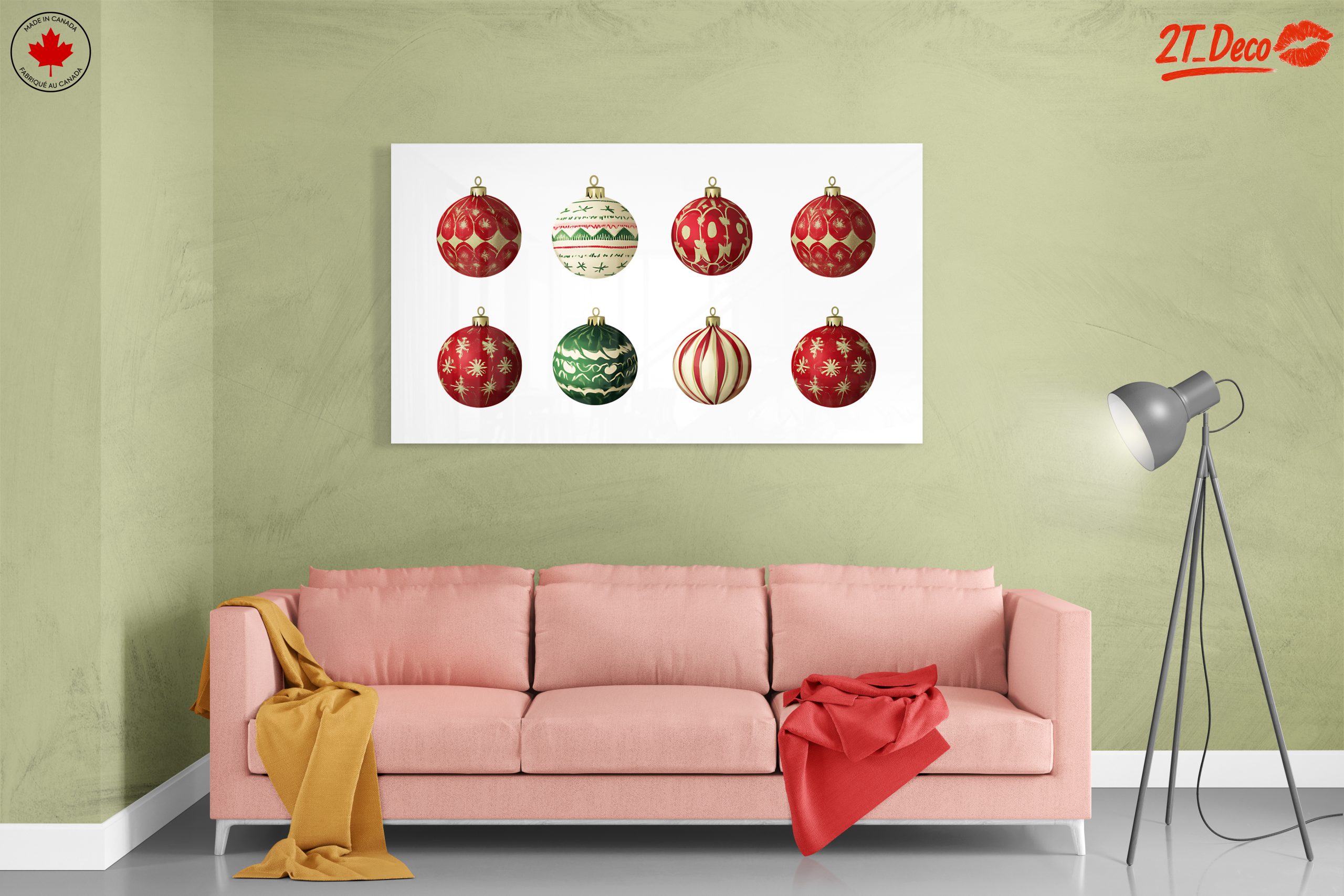 Festive Christmas Ornaments in Red and Green - Image 7