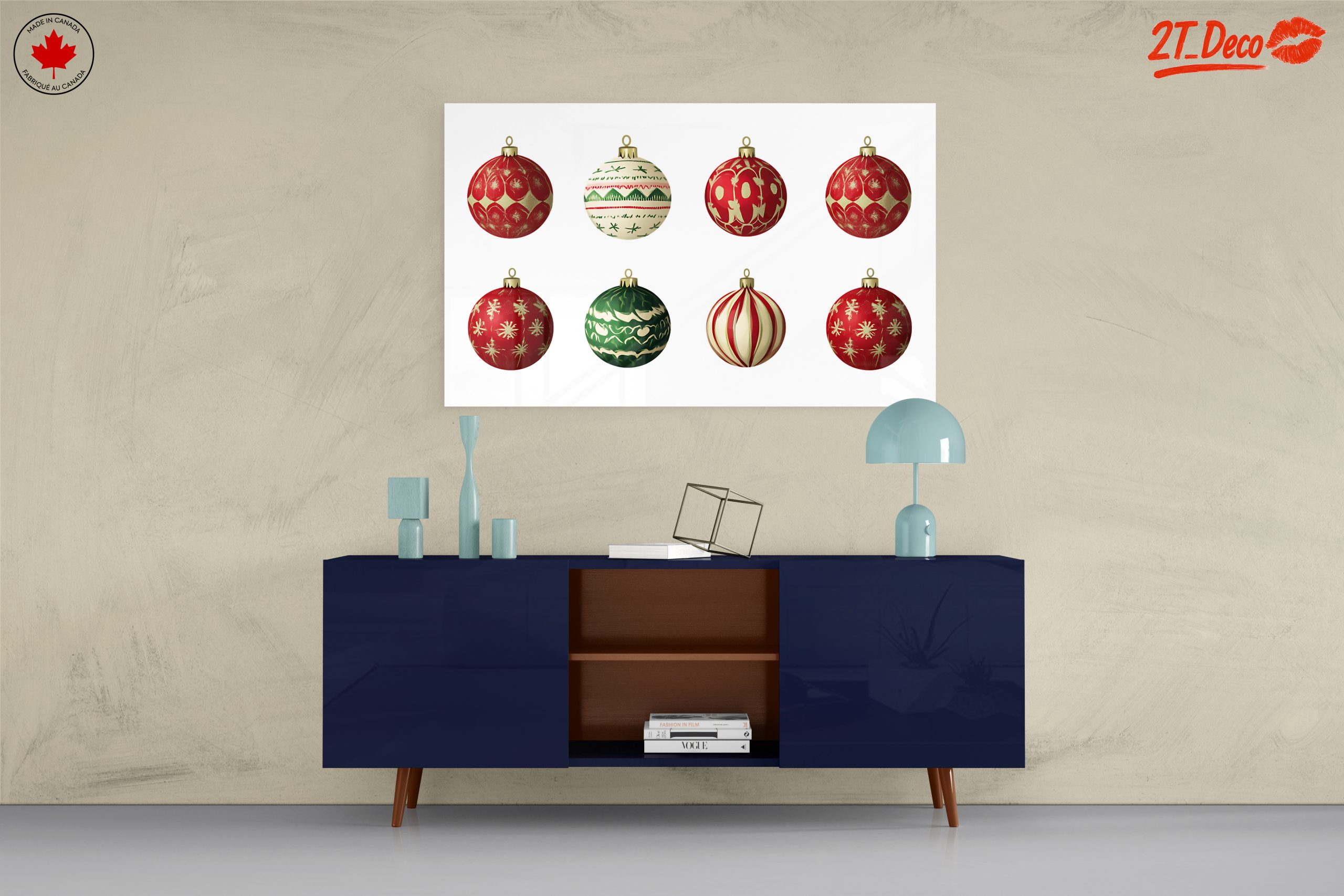 Festive Christmas Ornaments in Red and Green - Image 8