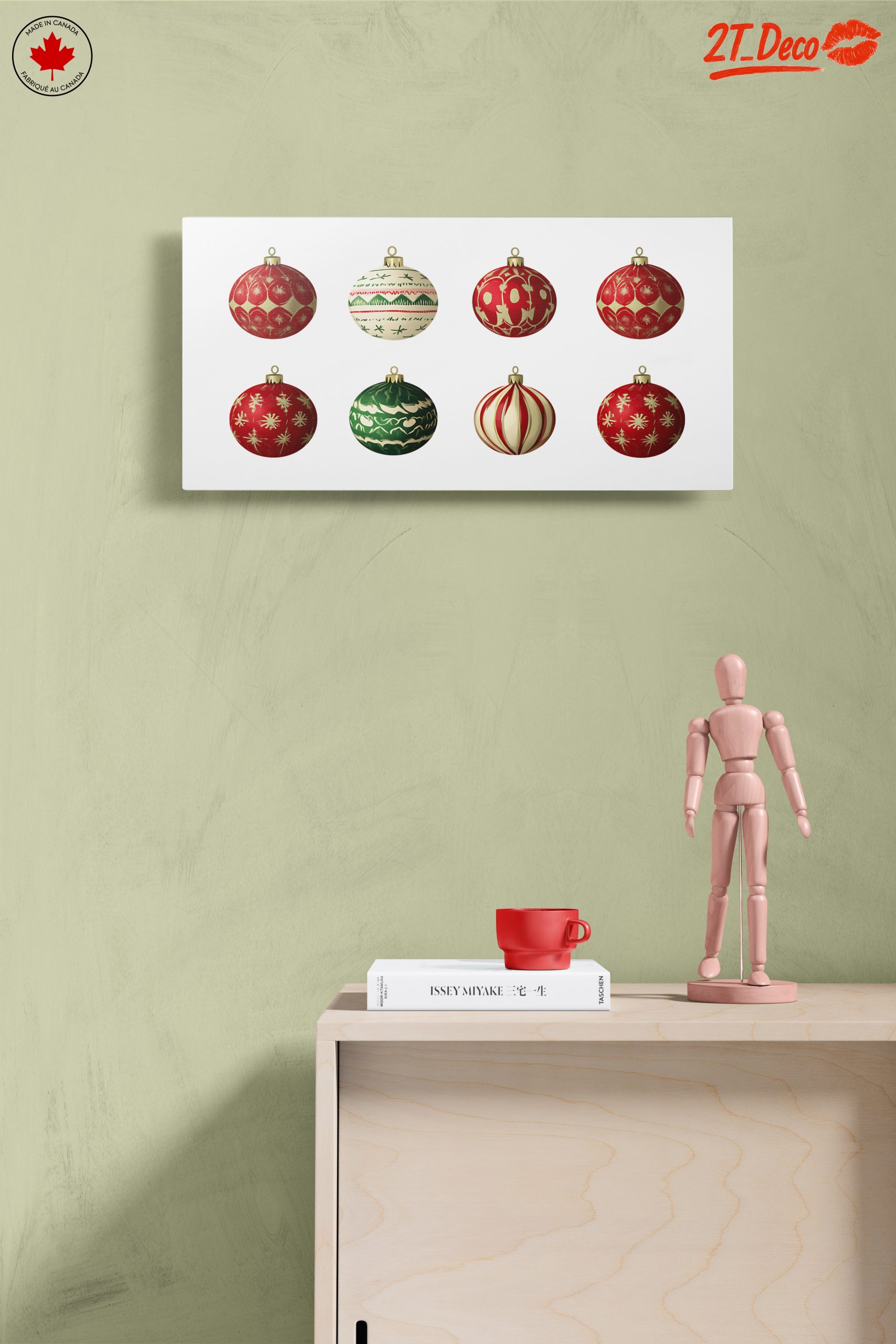Festive Christmas Ornaments in Red and Green - Image 14