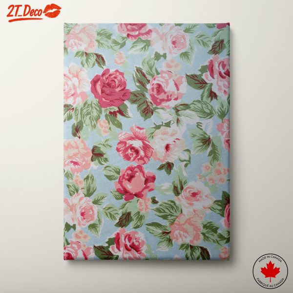 Roses Pattern on Soft Blue Background