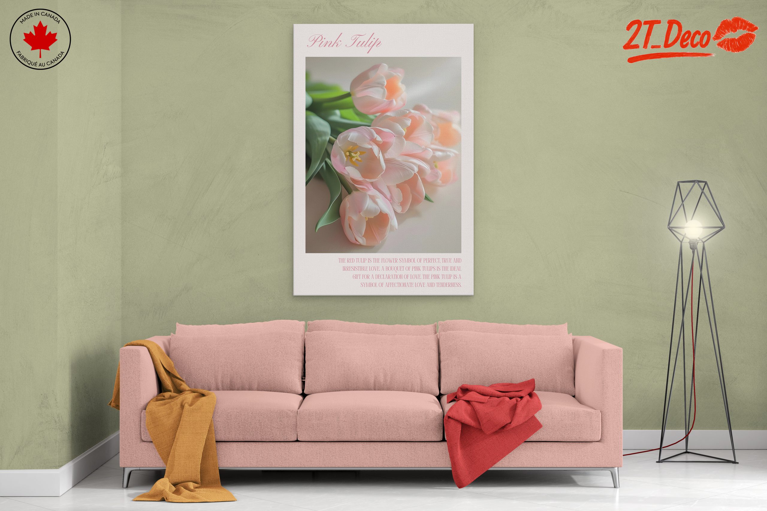 Beautiful Pink Tulip Bouquet Art - Image 2