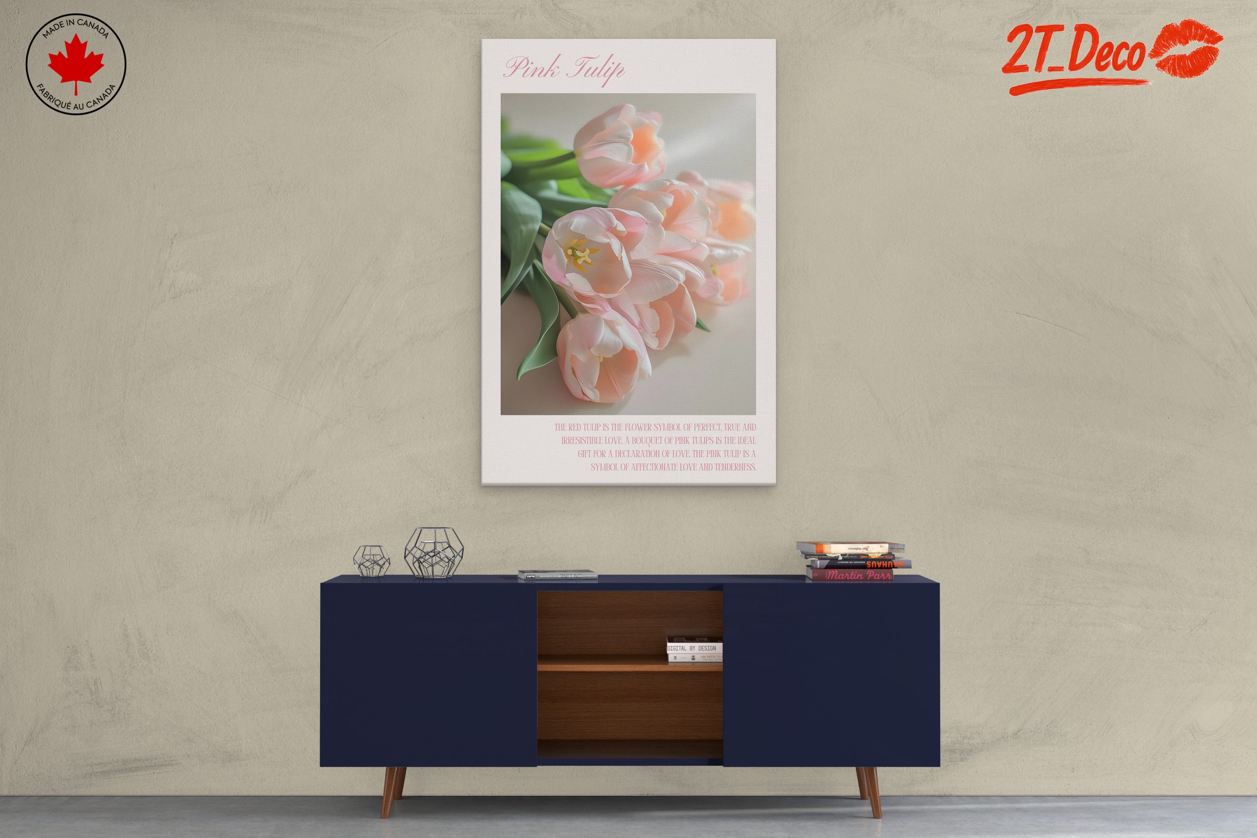 Beautiful Pink Tulip Bouquet Art - Image 3