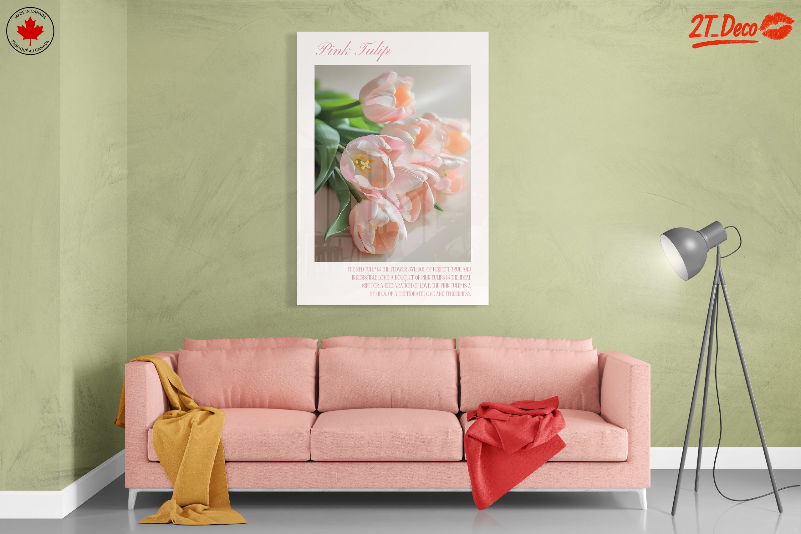 Beautiful Pink Tulip Bouquet Art - Image 7