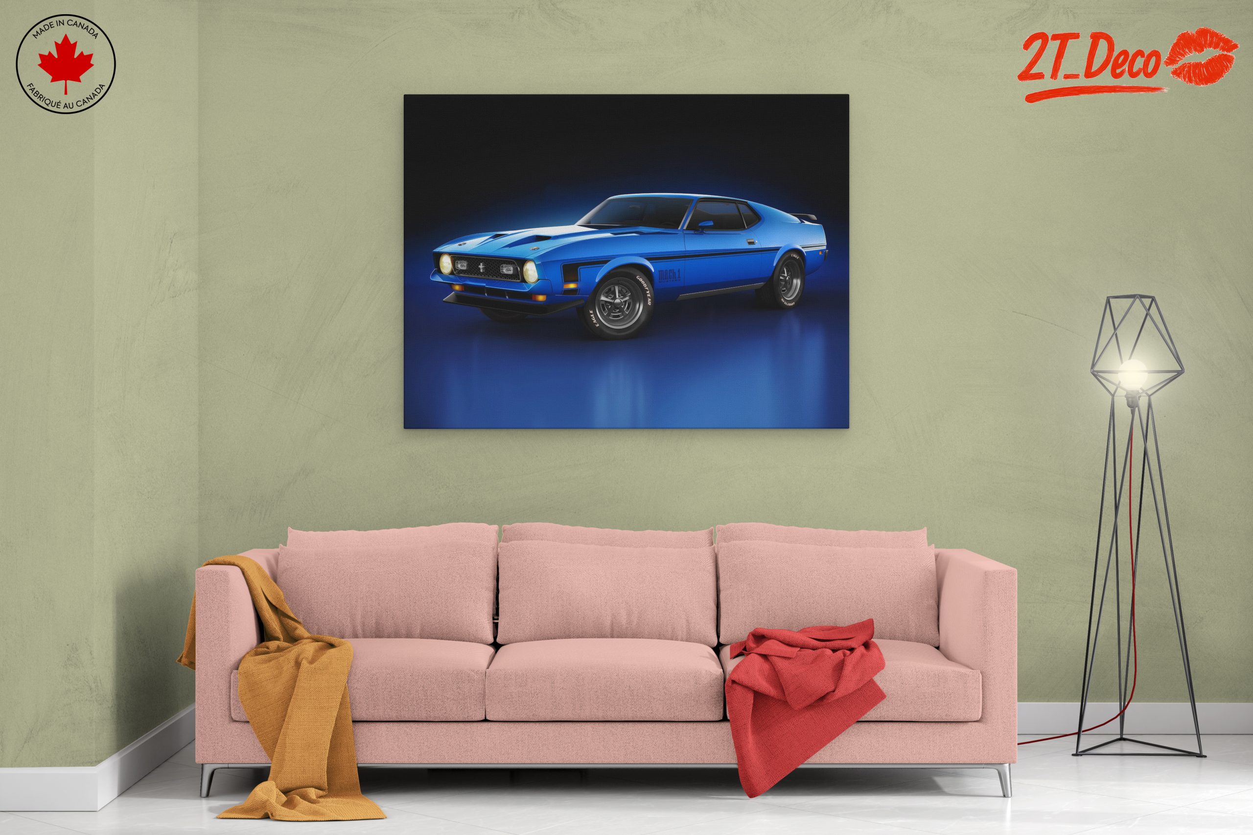 Classic Blue Muscle Car - Image 2