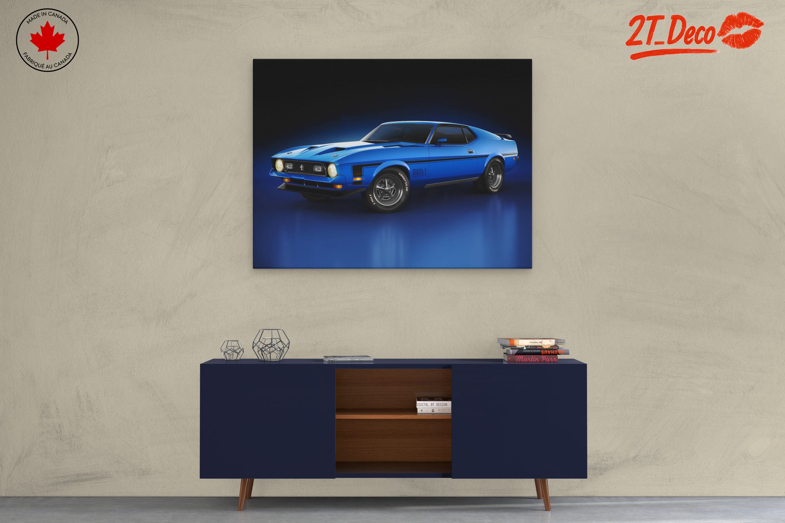 Classic Blue Muscle Car - Image 3