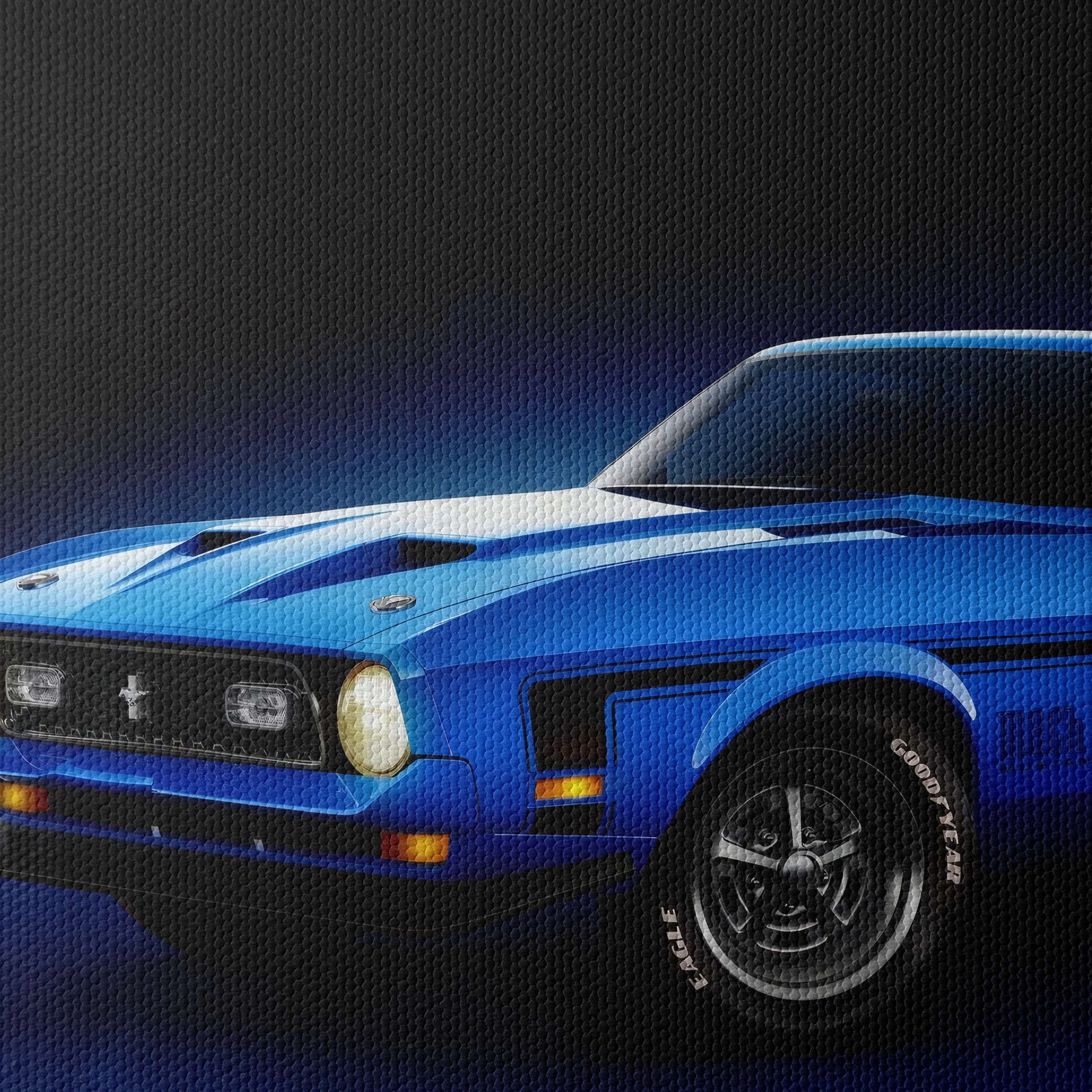 Classic Blue Muscle Car - Image 4