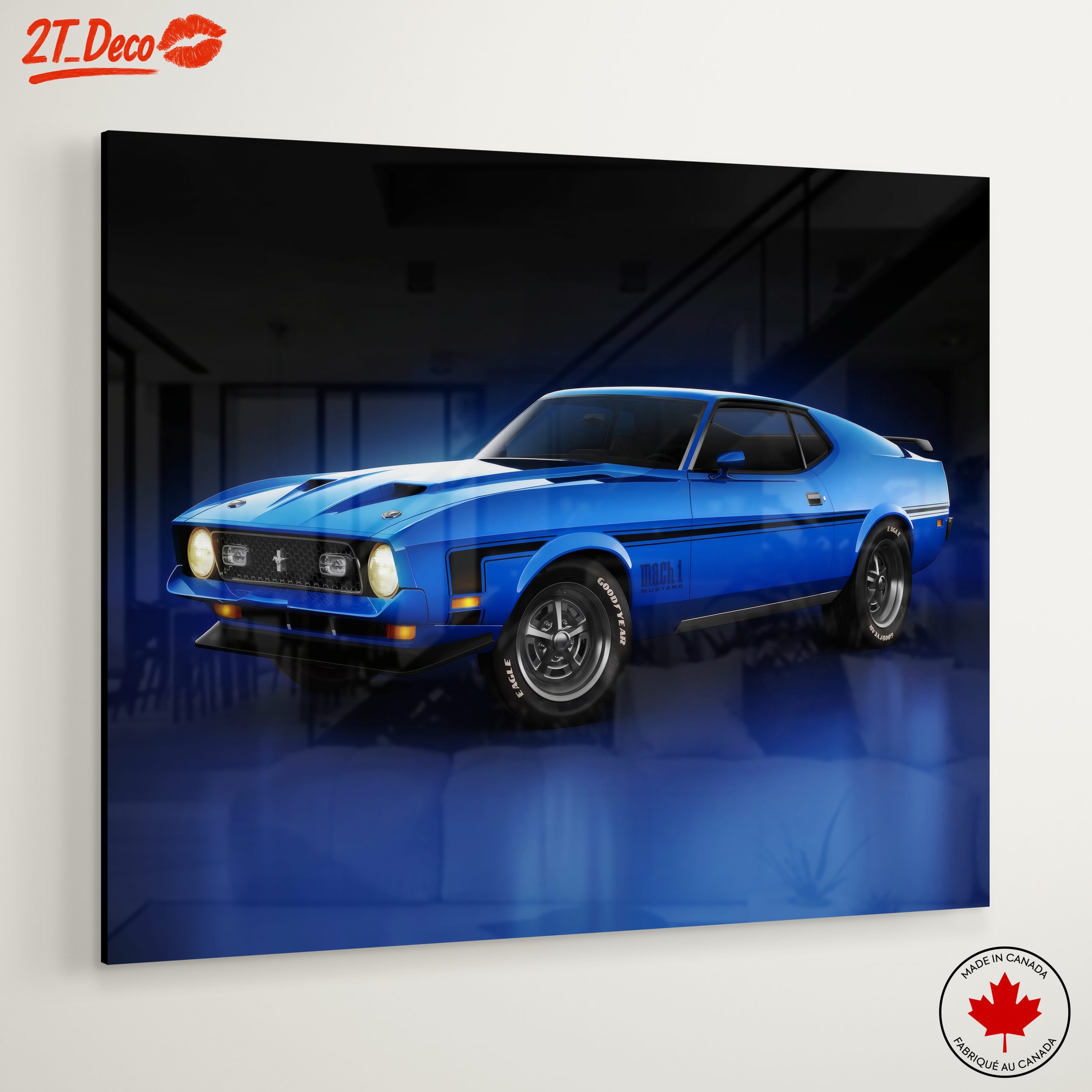 Classic Blue Muscle Car - Image 6
