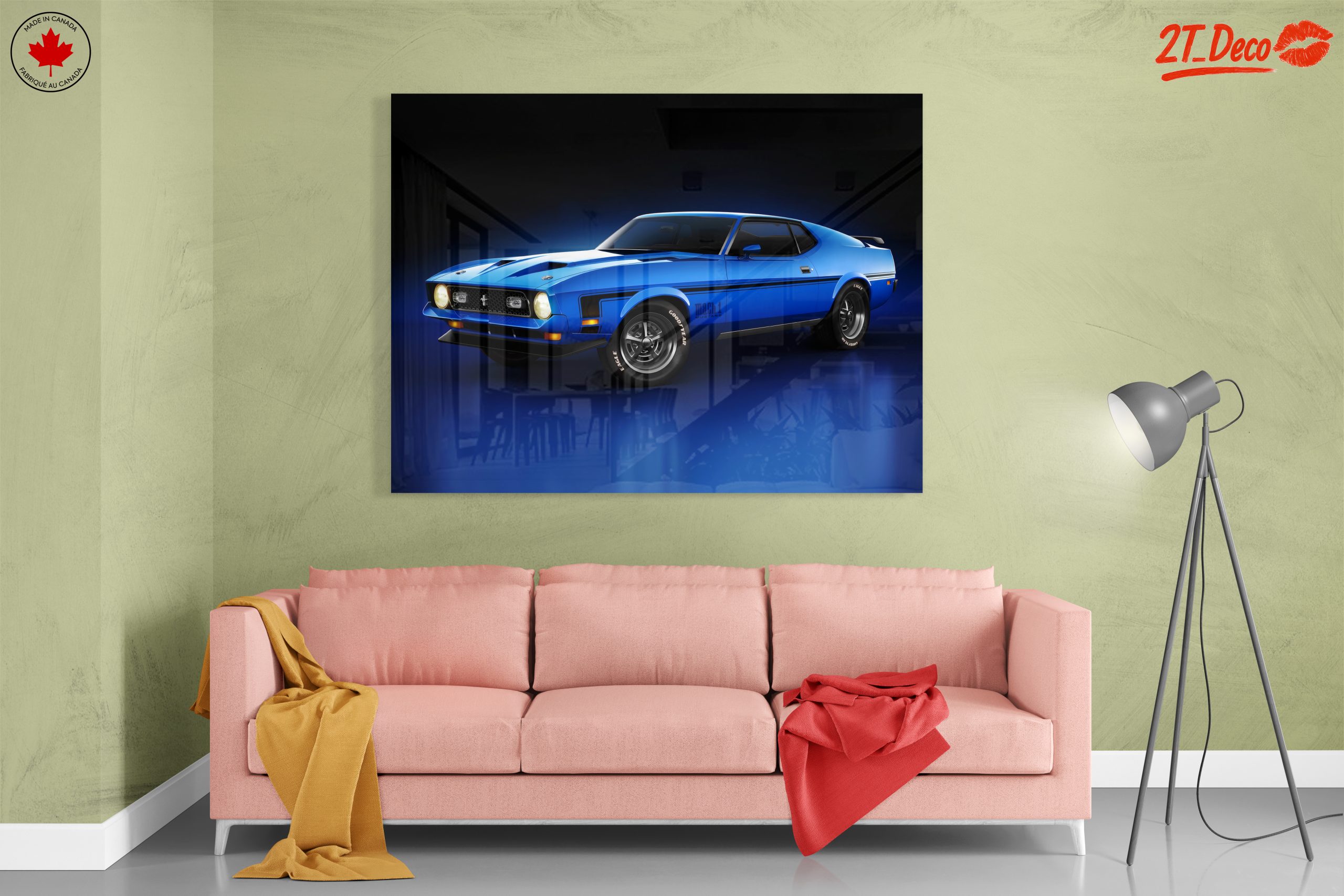 Classic Blue Muscle Car - Image 7