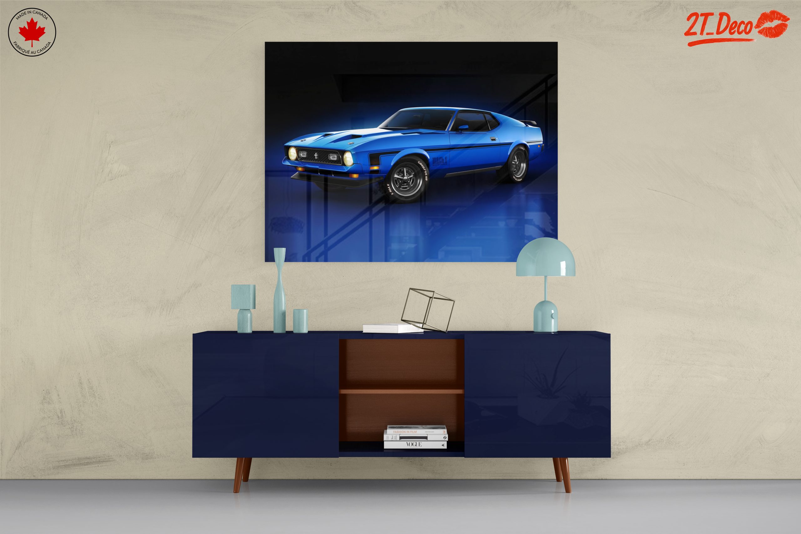 Classic Blue Muscle Car - Image 8