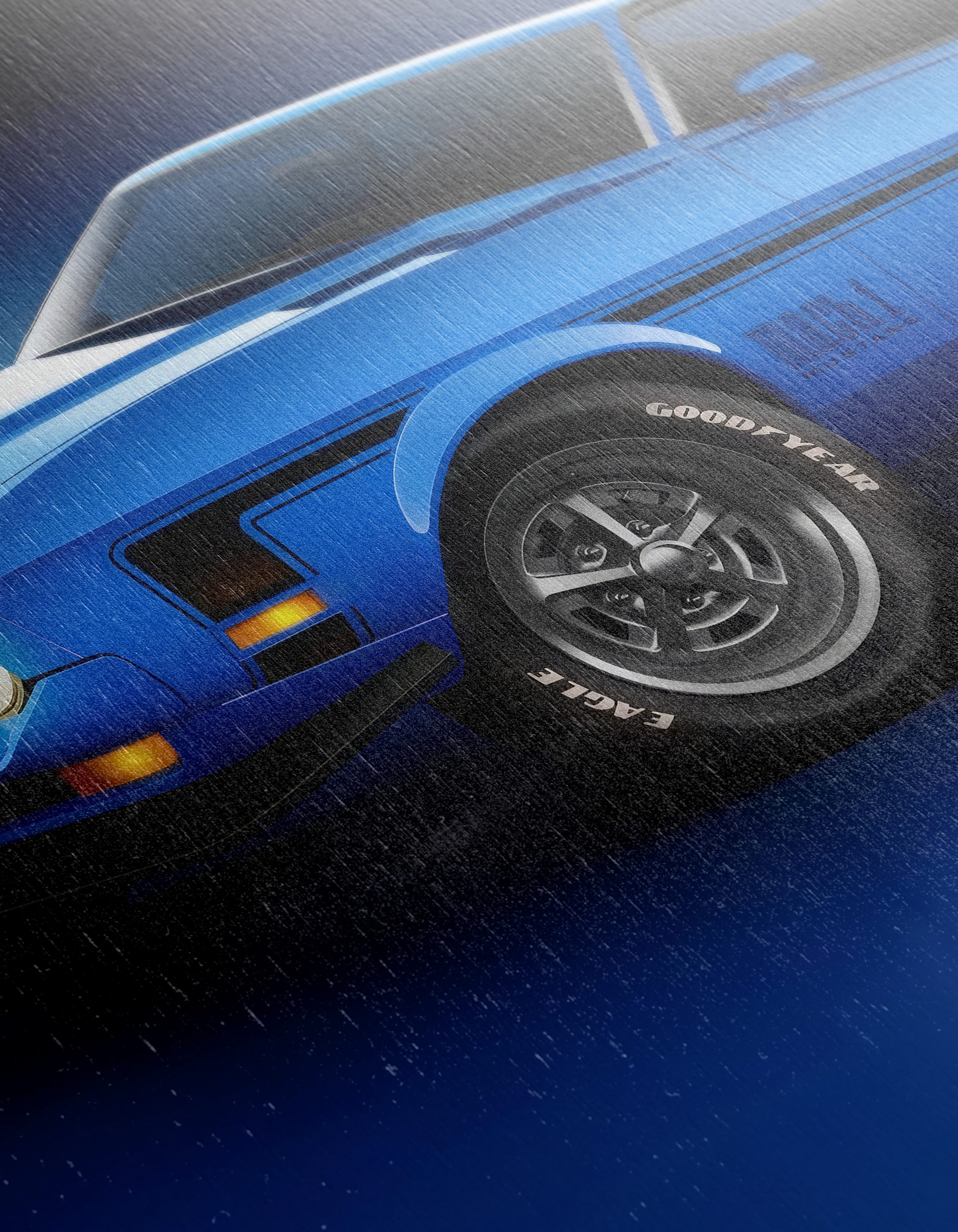 Classic Blue Muscle Car - Image 12