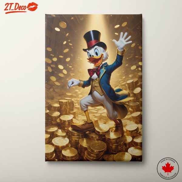 Scrooge McDuck Surrounded by Gold Coins