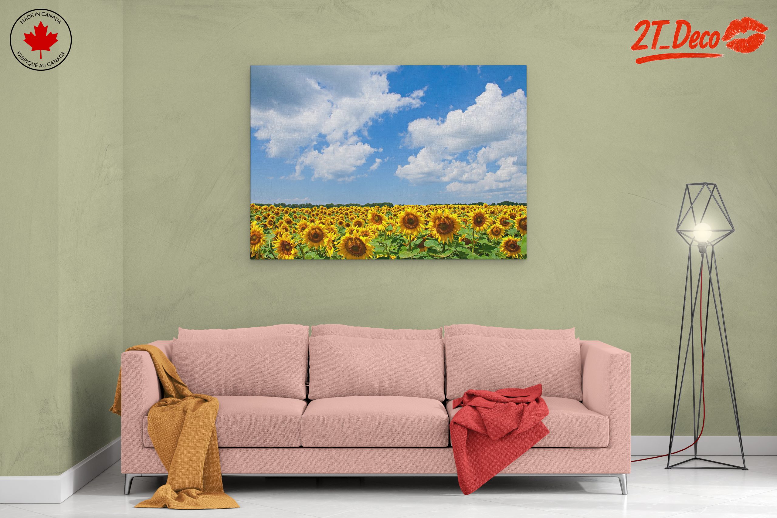 Vibrant Sunflower Field Under Blue Sky - Image 2