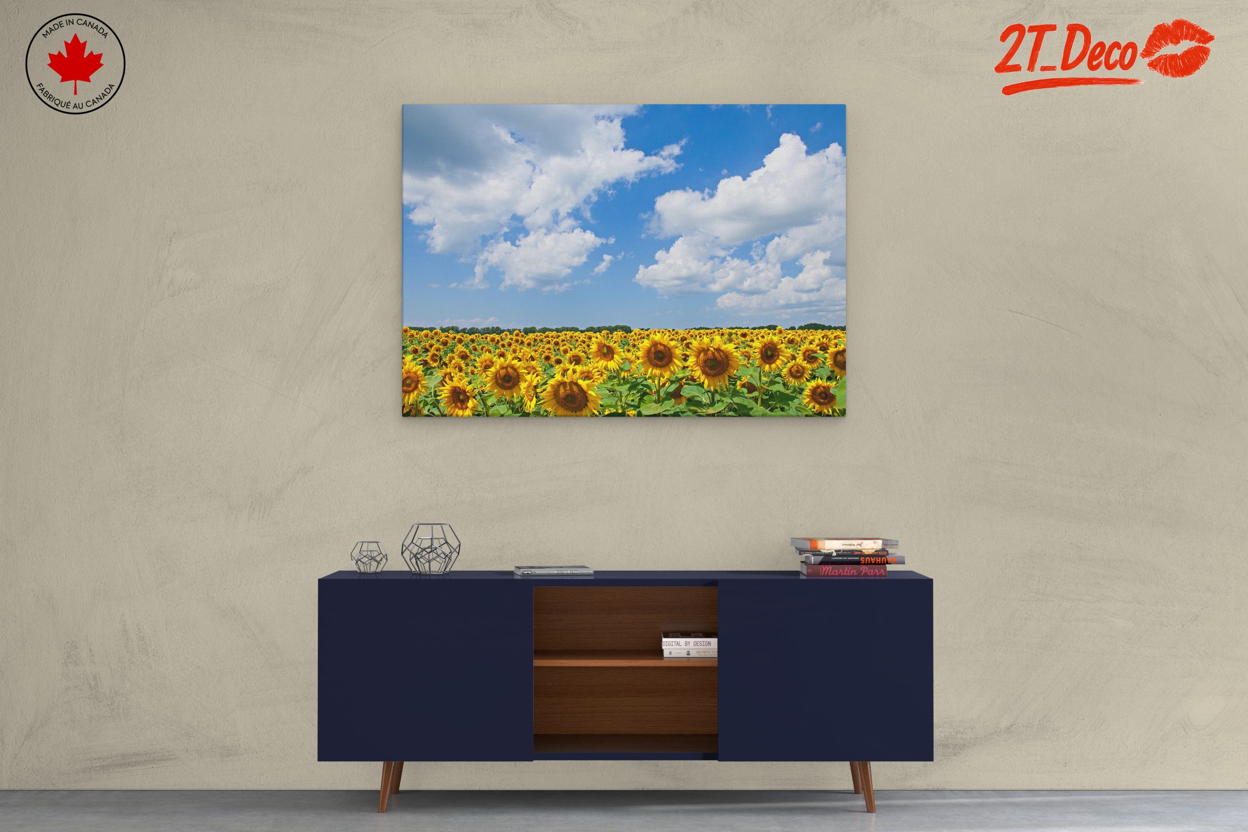 Vibrant Sunflower Field Under Blue Sky - Image 3