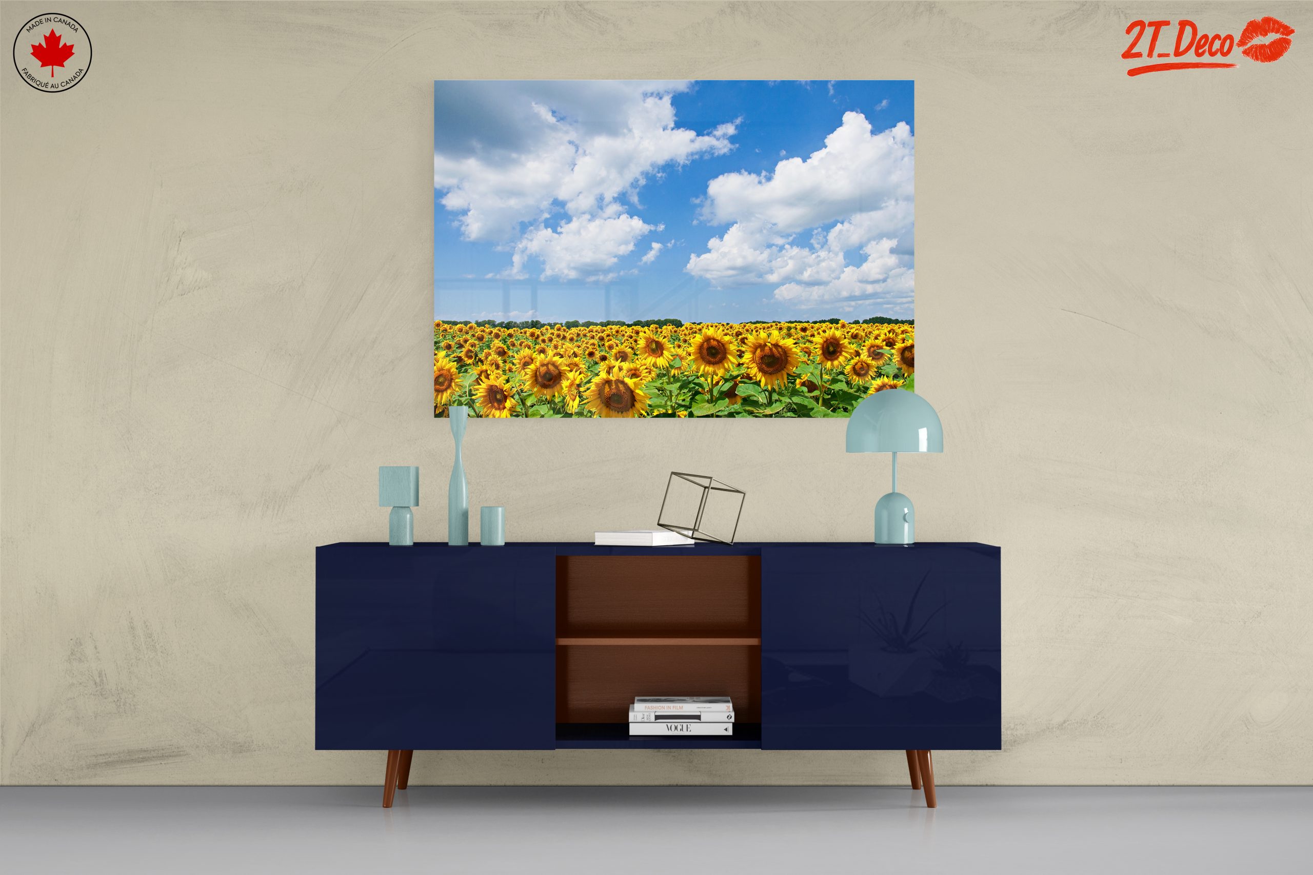Vibrant Sunflower Field Under Blue Sky - Image 8
