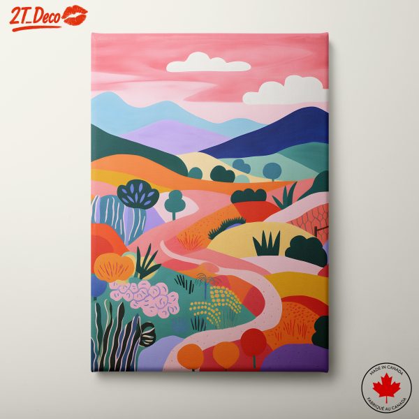 Vibrant Playful Abstract Landscape Art