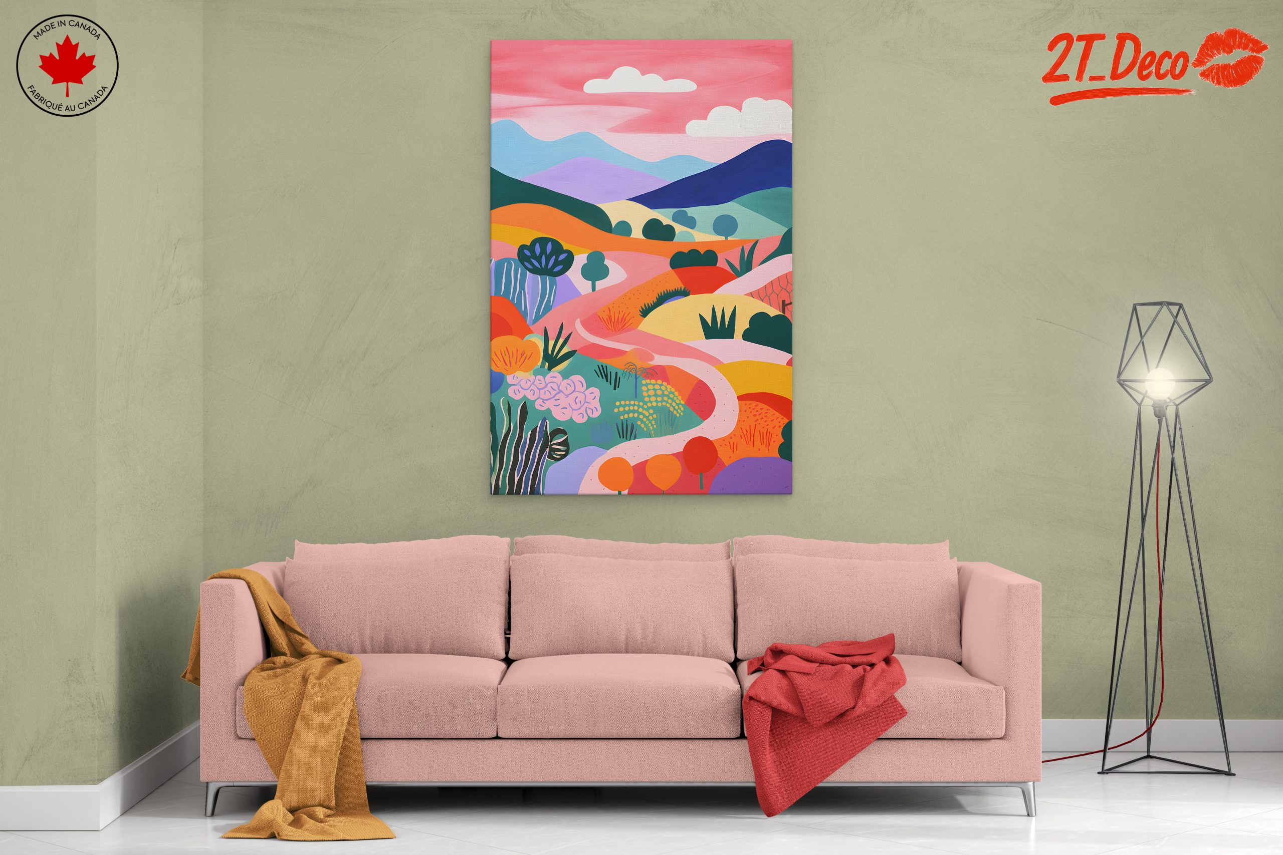 Vibrant Playful Abstract Landscape Art - Image 2