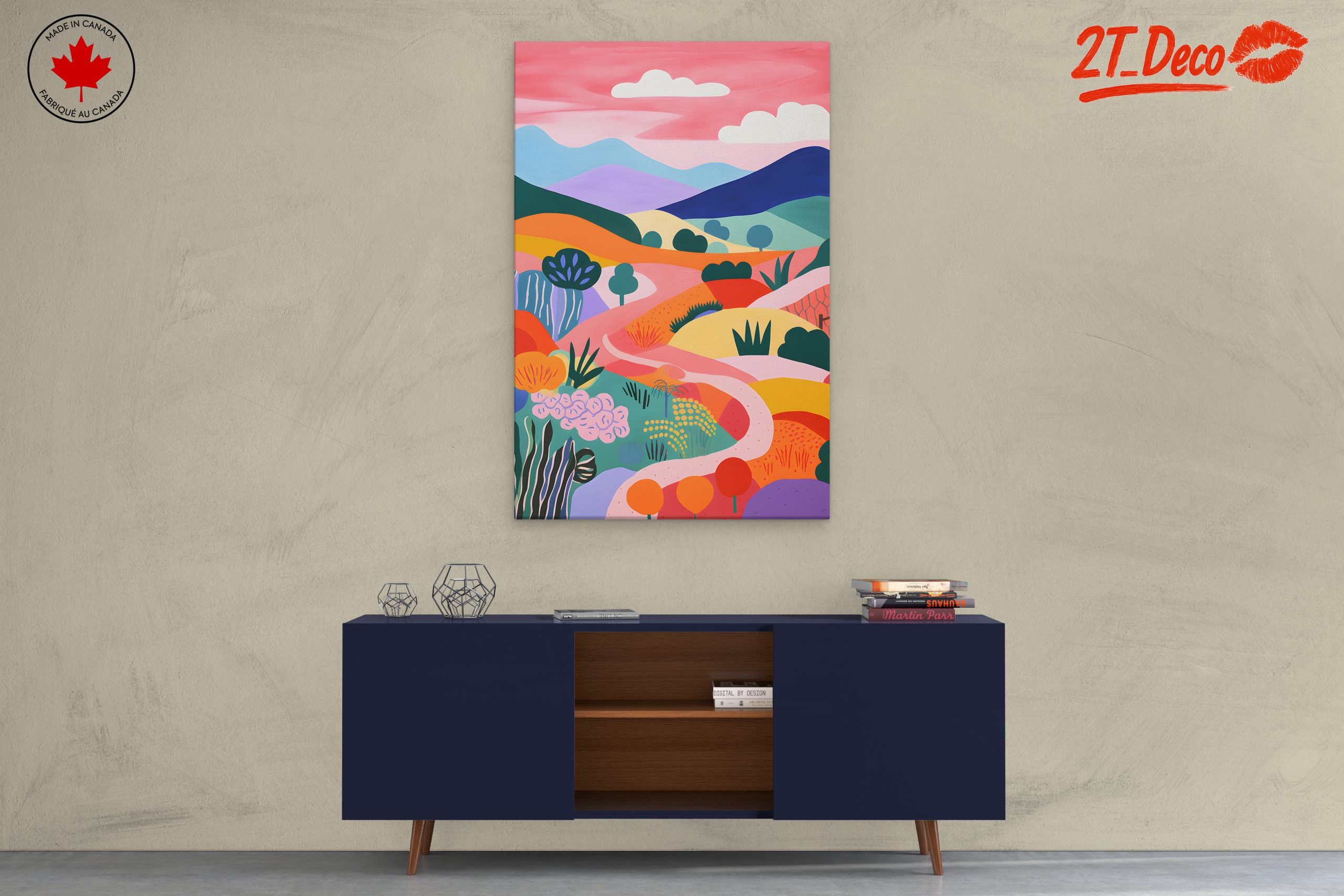 Vibrant Playful Abstract Landscape Art - Image 3