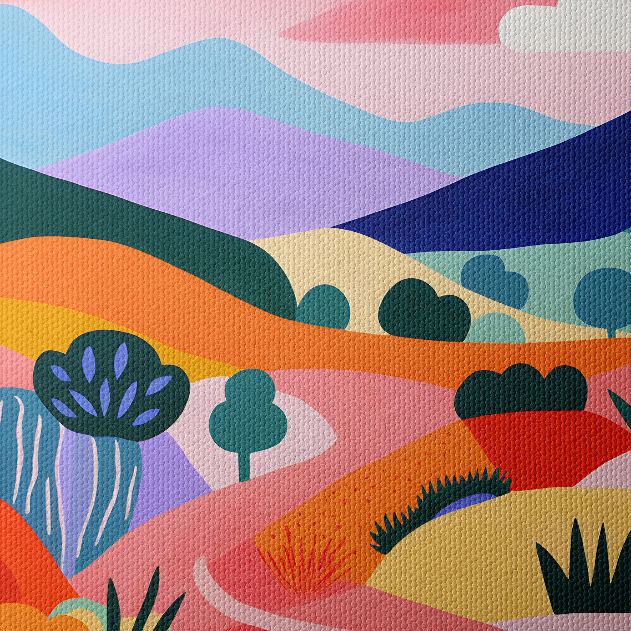 Vibrant Playful Abstract Landscape Art - Image 4