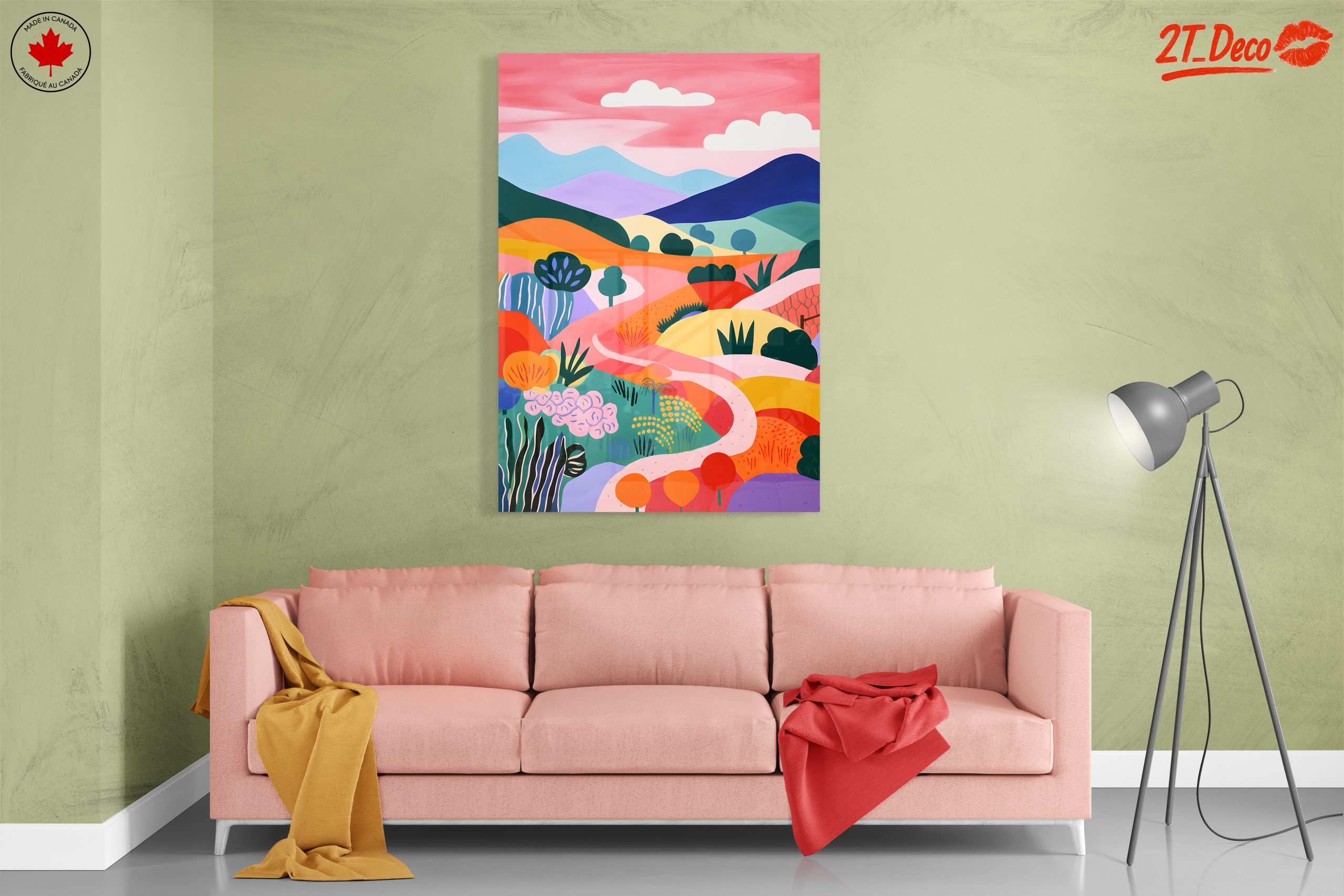 Vibrant Playful Abstract Landscape Art - Image 7