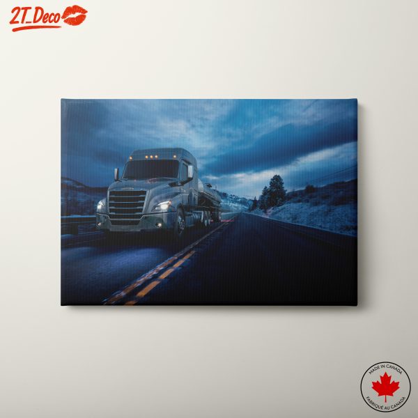 Modern Truck on Snowy Road