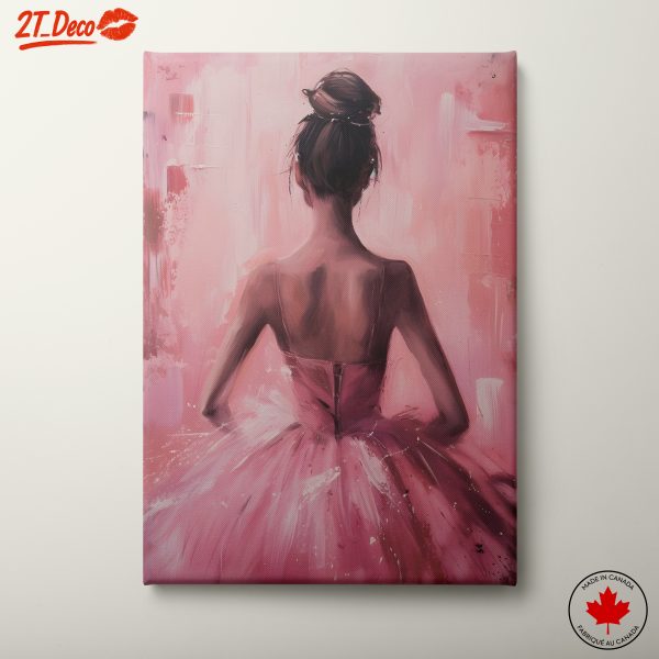 Elegant Ballet Dancer on Pink Background
