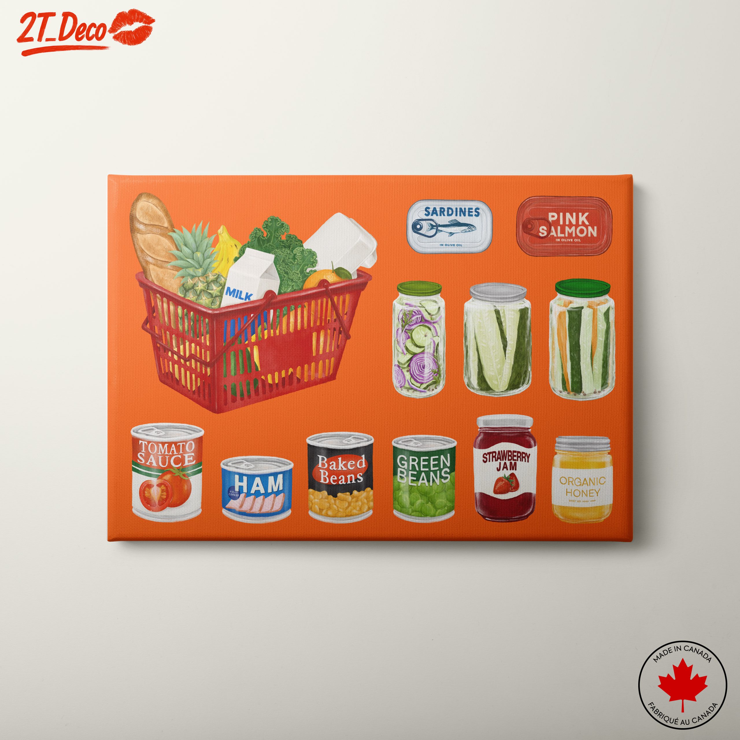 Vibrant Abstract Food Basket Artwork