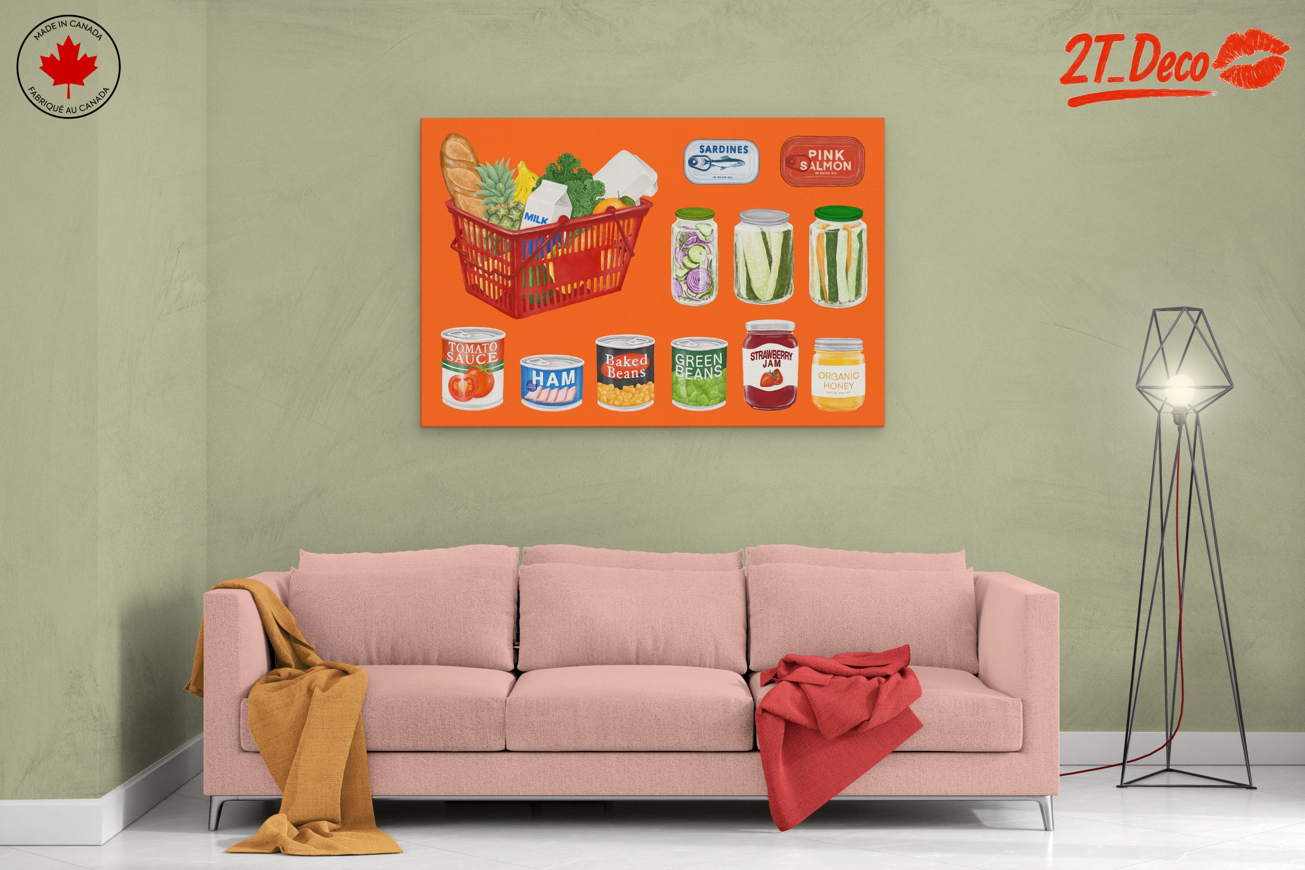 Vibrant Abstract Food Basket Artwork - Image 2