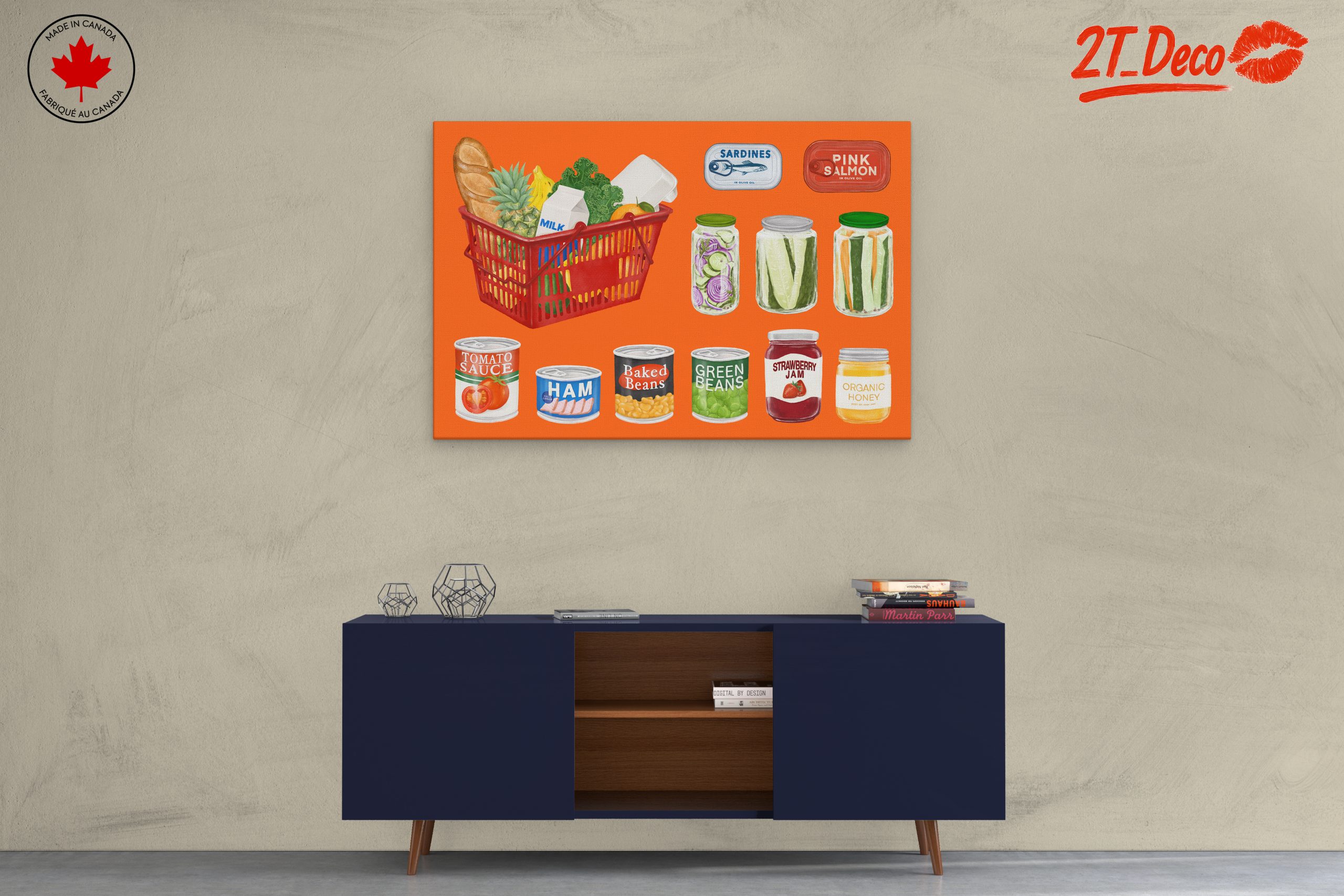 Vibrant Abstract Food Basket Artwork - Image 3