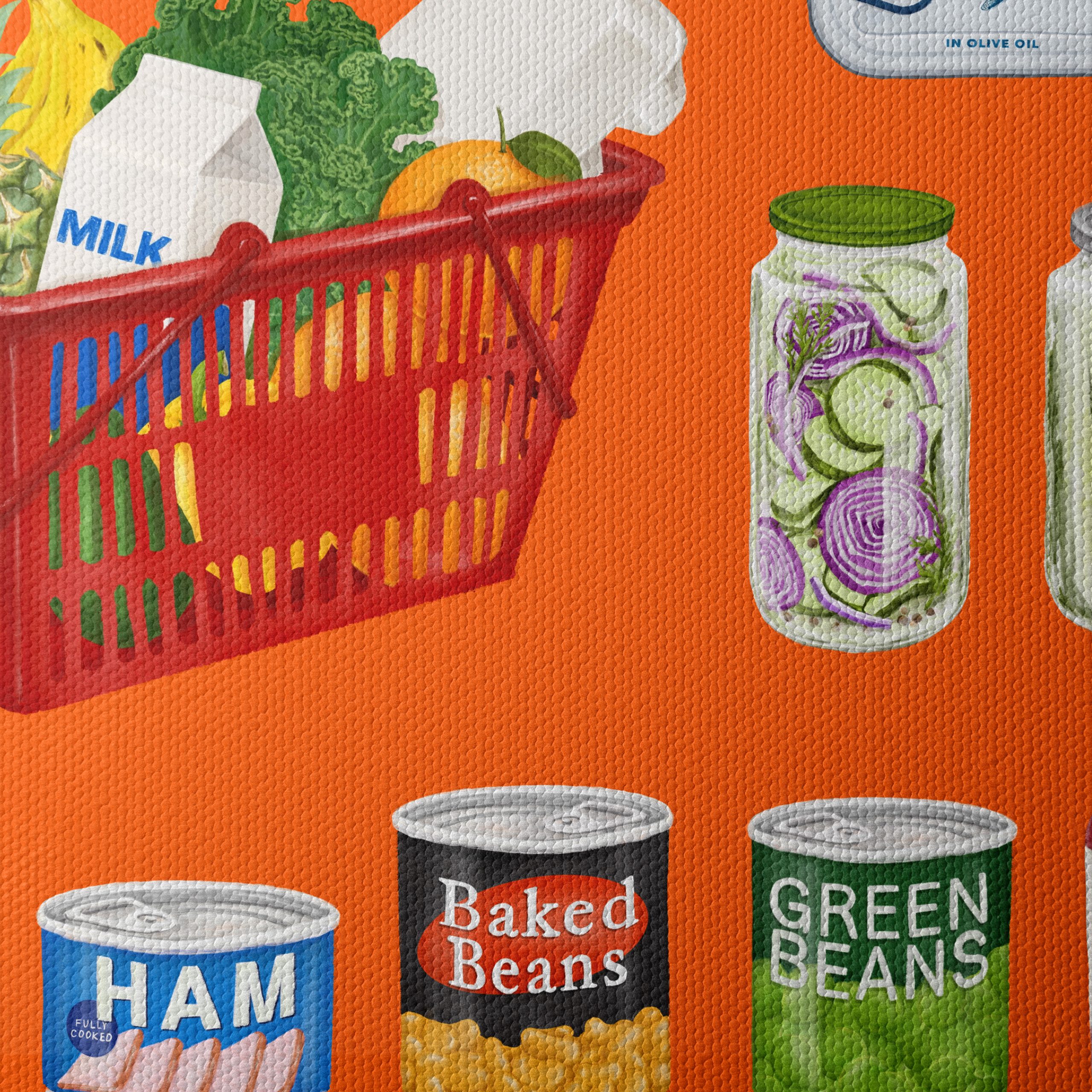 Vibrant Abstract Food Basket Artwork - Image 4