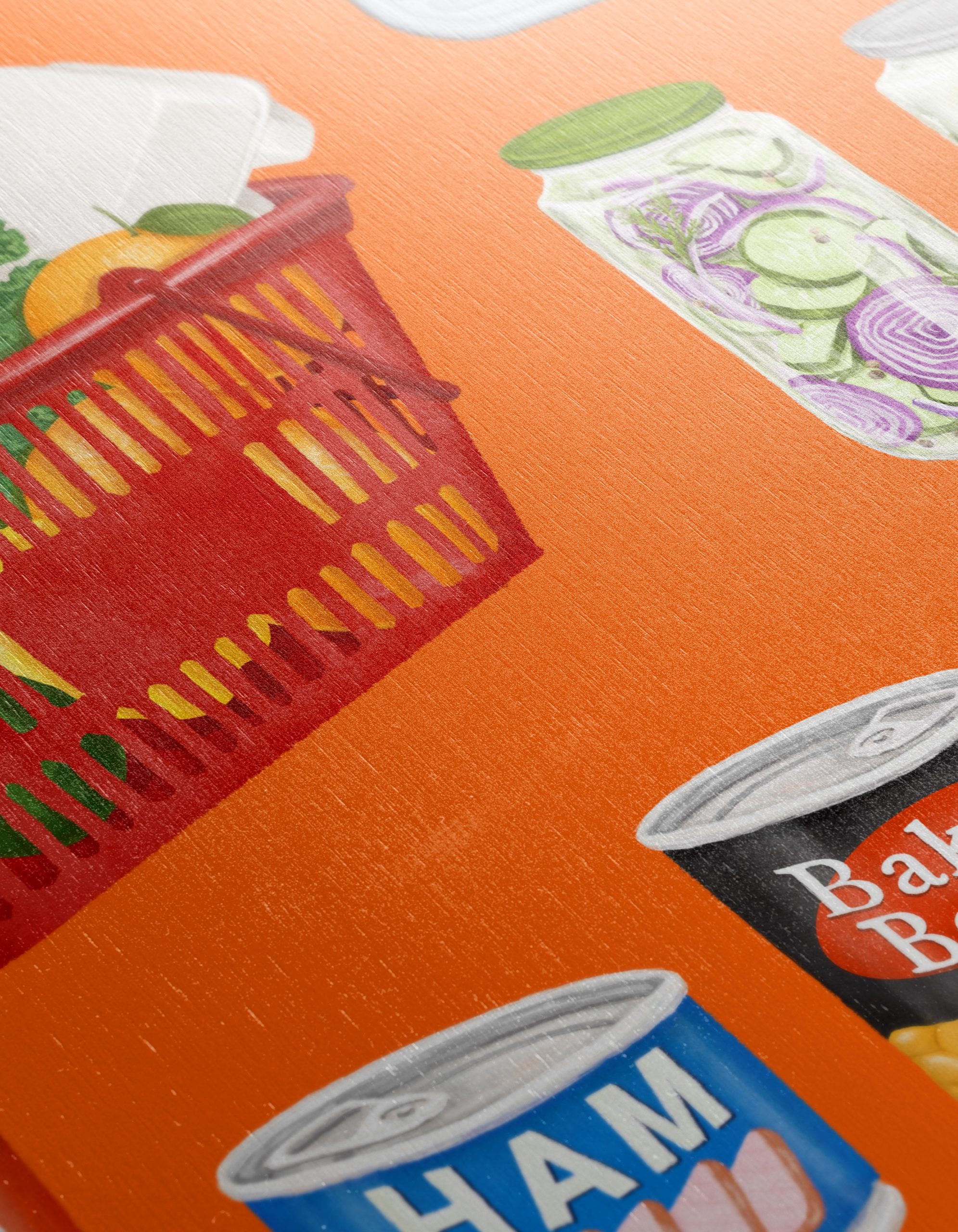 Vibrant Abstract Food Basket Artwork - Image 12