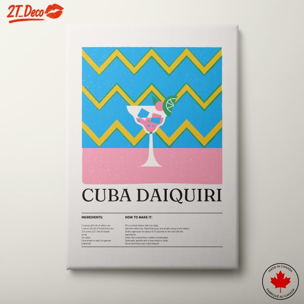 Cuba Daiquiri Cocktail Recipe Art
