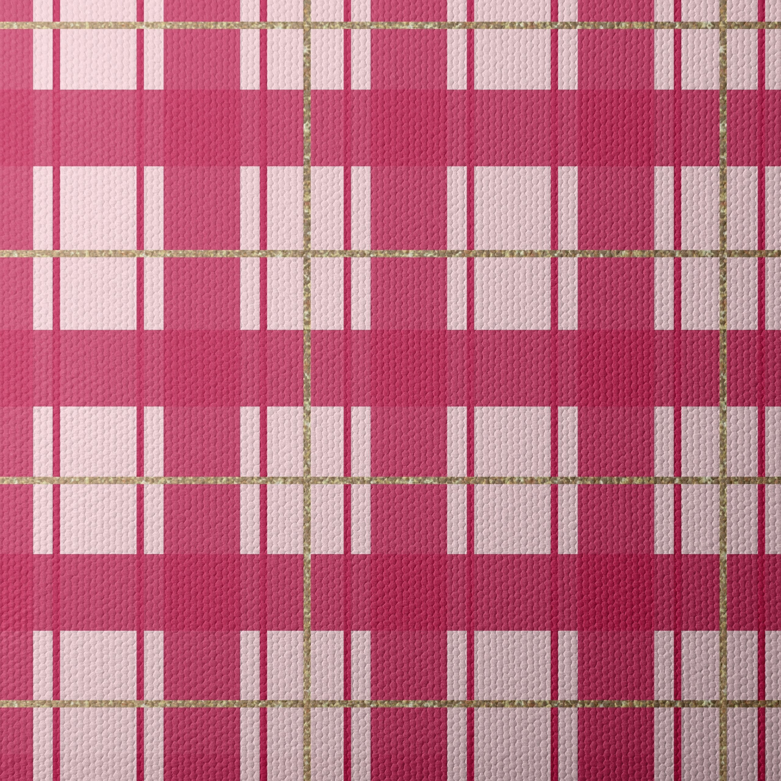 Stylish Pink Plaid Pattern Art - Image 4