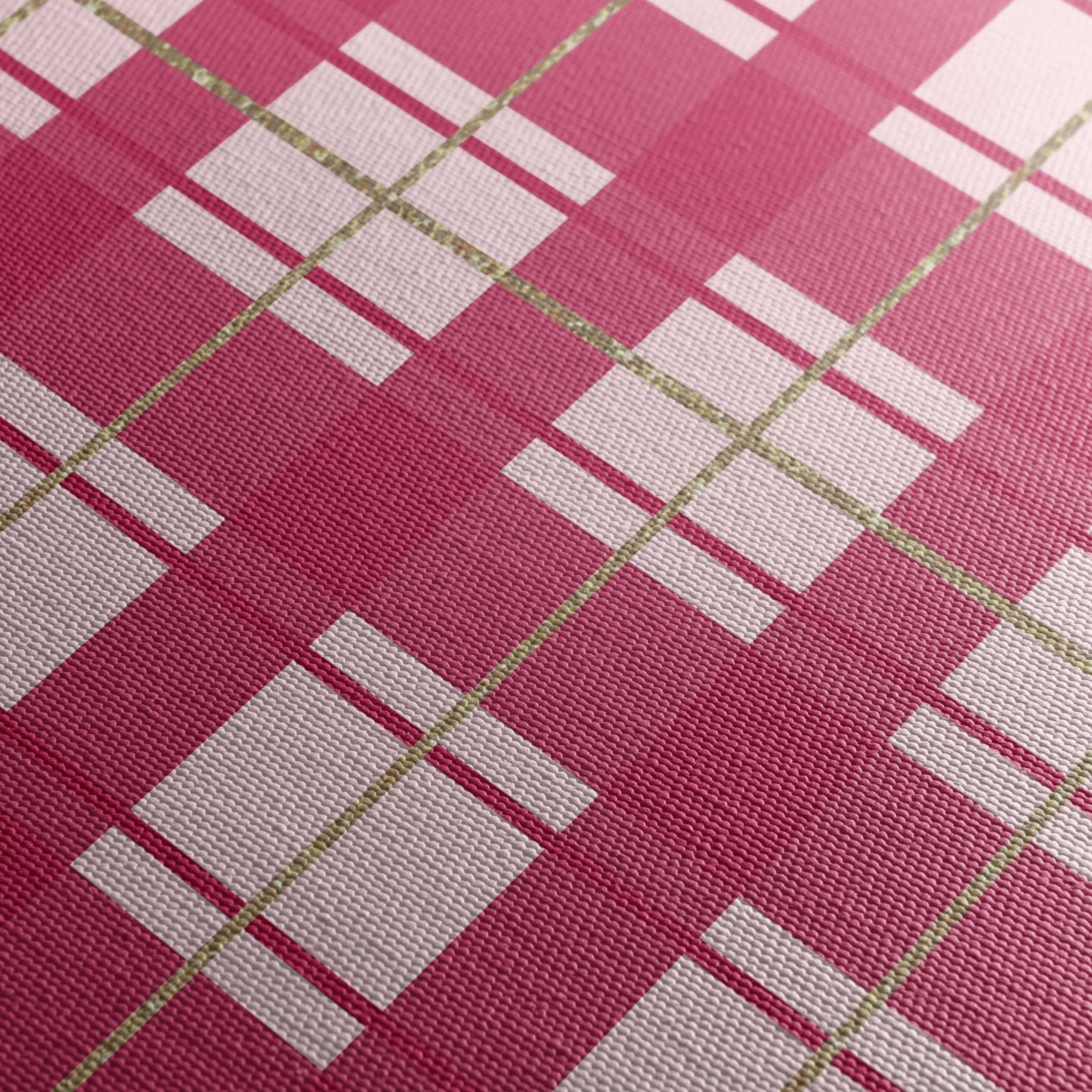 Stylish Pink Plaid Pattern Art - Image 5